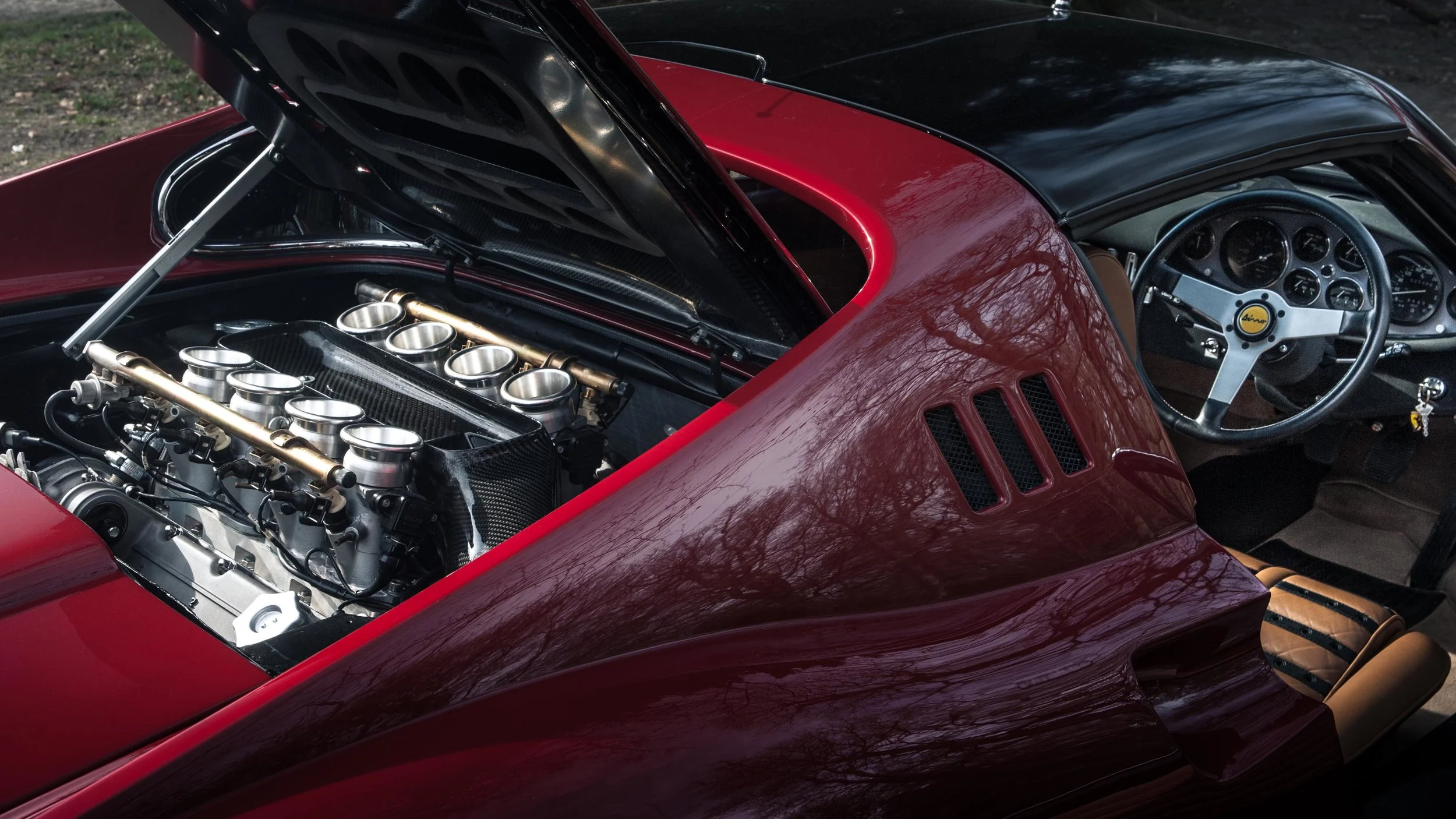 Dino 246 GTS fitted with updated Ferrari 328 V8 engine Photo by JAYSON FONG