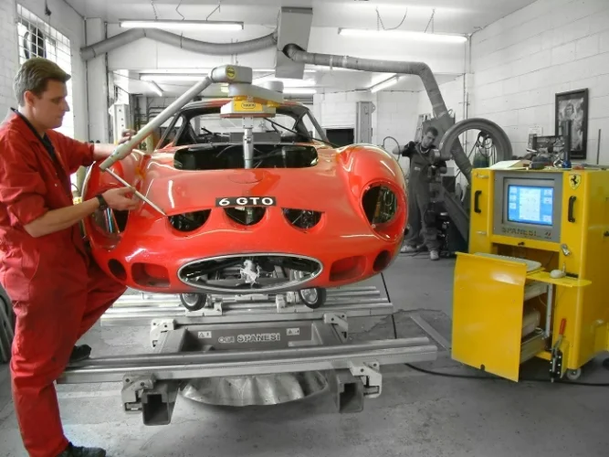 Body and chassis alignment checked on digital state-of-the-art jig.