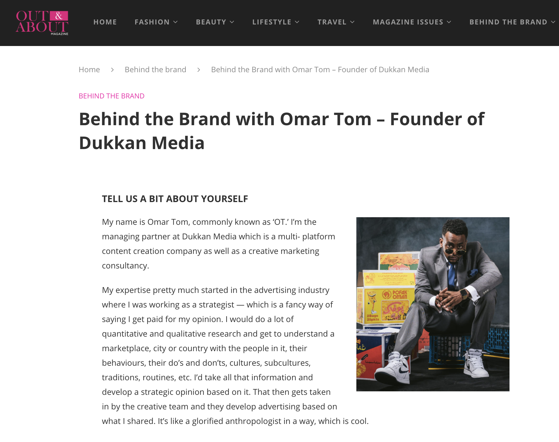 Omar OT Tom Out &amp; About Magazine
