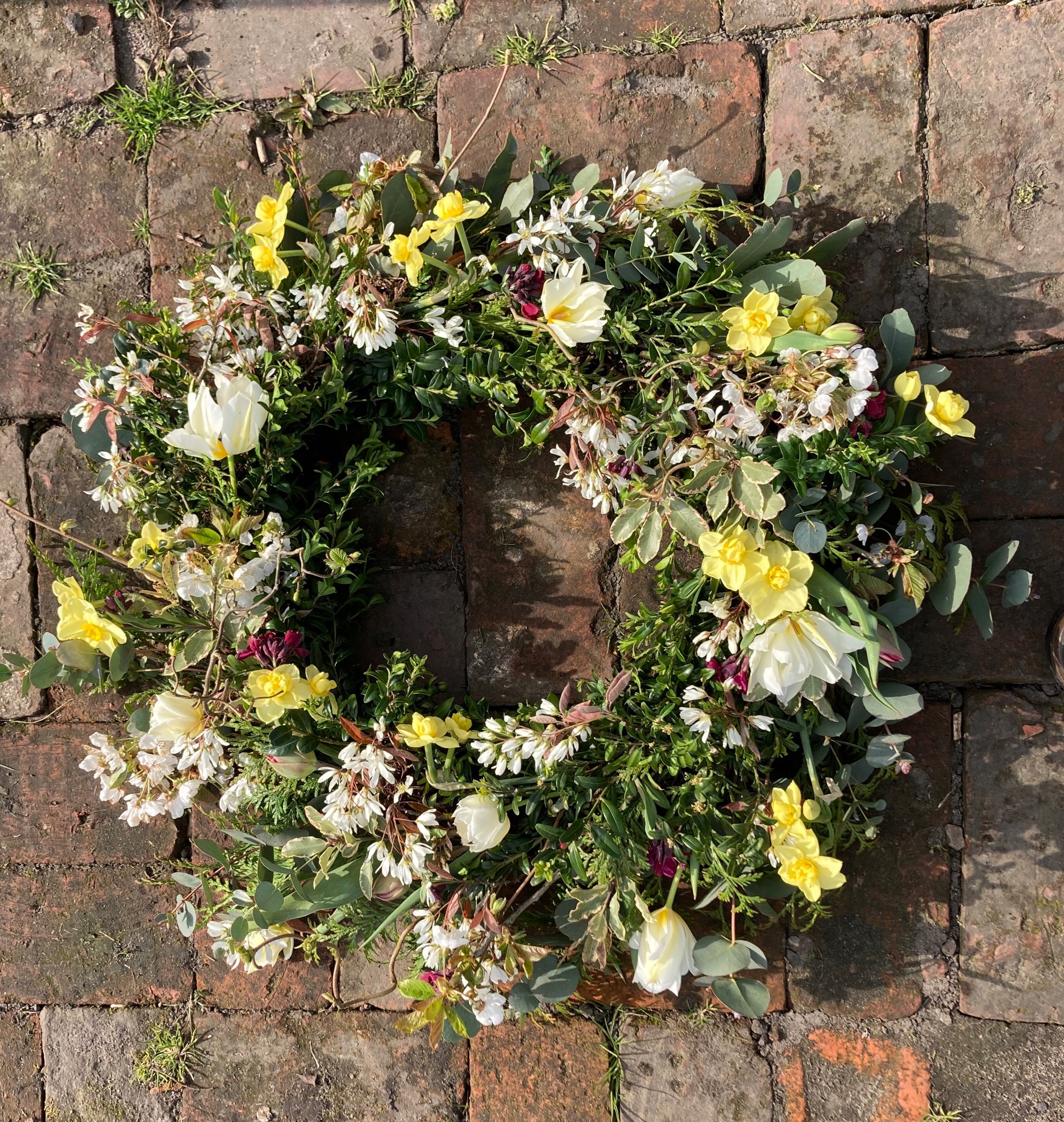 Natural funeral wreath tribute