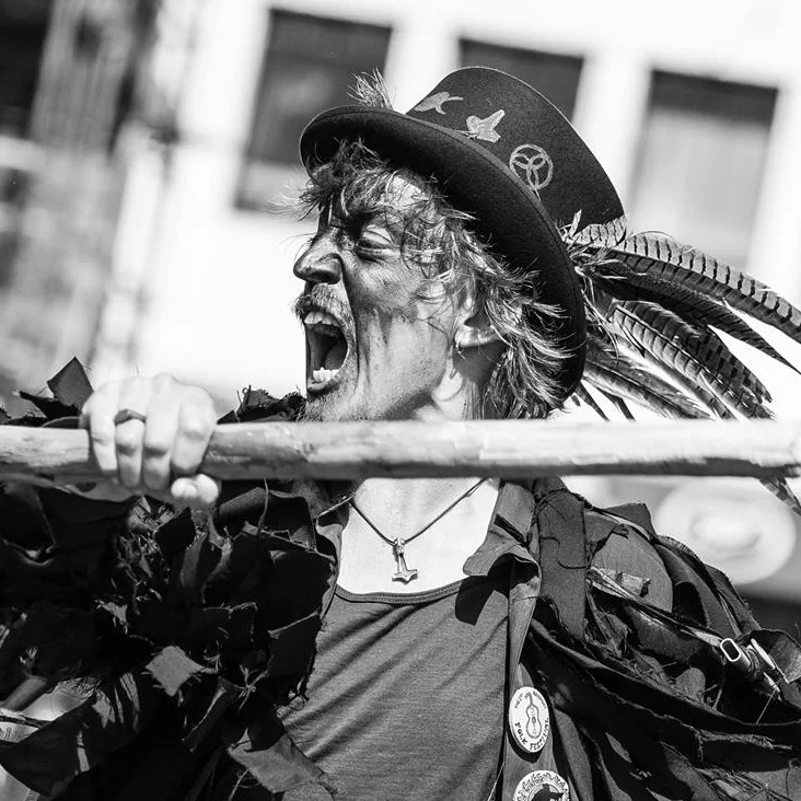 Jake: Dancer, singer, pipe smoker and real ale guzzler, saw Beltane for the first time one St George’s Day and had no choice – he had to join!