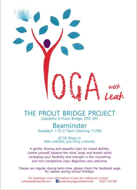 New Tuesday Yoga class for adults at Prout Bridge