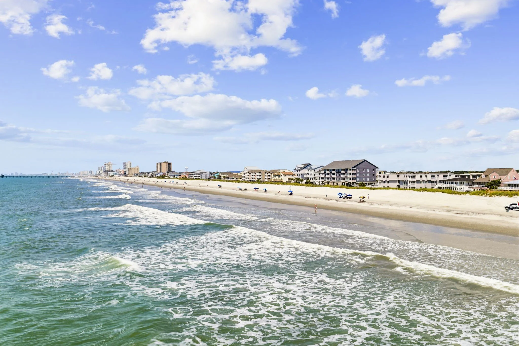 Experience miles of beautiful Carolina coastline just steps from the property. Wide sandy beaches, rolling waves, and breathtaking ocean views create the perfect beach getaway atmosphere.