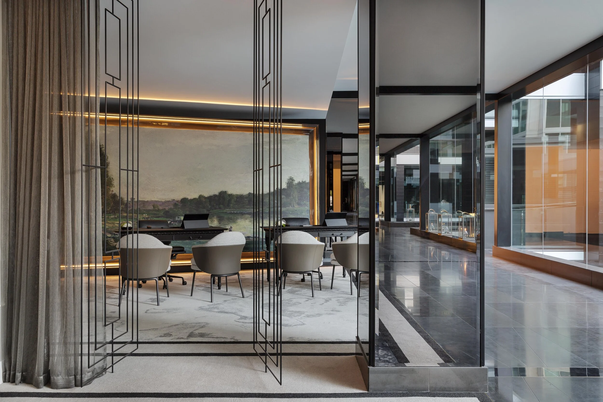   Sofitel Auckland  - Welcome to the reimagining of the Sofitel Luxury Hotel Auckland. We embarked on a journey to realign the public spaces with the Sofitel brand,  discarding the past hotel style and bringing to life an intimate French experience in the heart of Auckland. An extensive redesign of the public areas, including the bar, restaurant, spa and gym. Along with a new executive lounge and full refurbishment of the lobby and arrival spaces. Our story is wrapped around two travellers who meet for the first time at the hotel. Welcome to the story of  Art  (Artorius) &amp;  Amelie .  