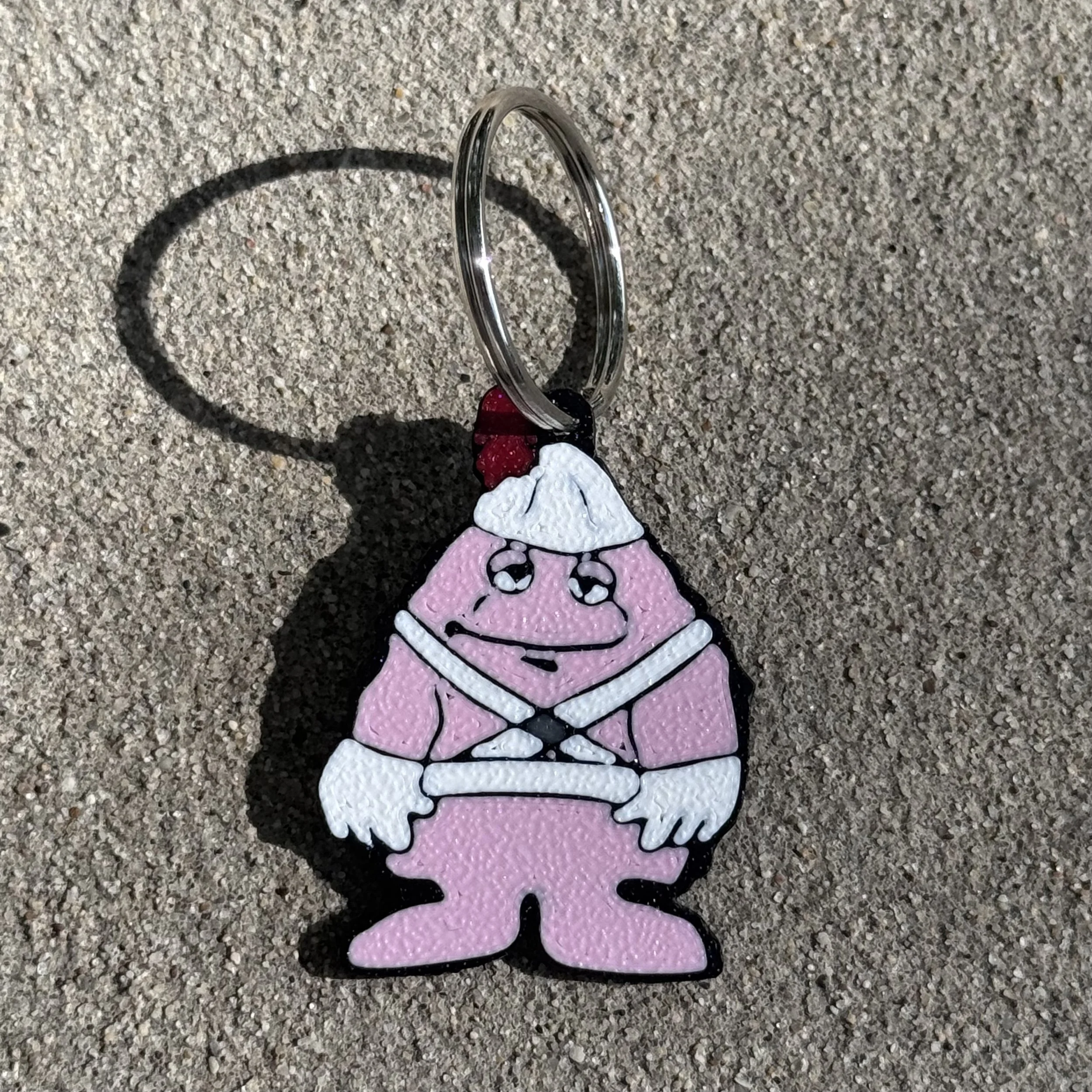 Blue Stars Pink Monster Keychain