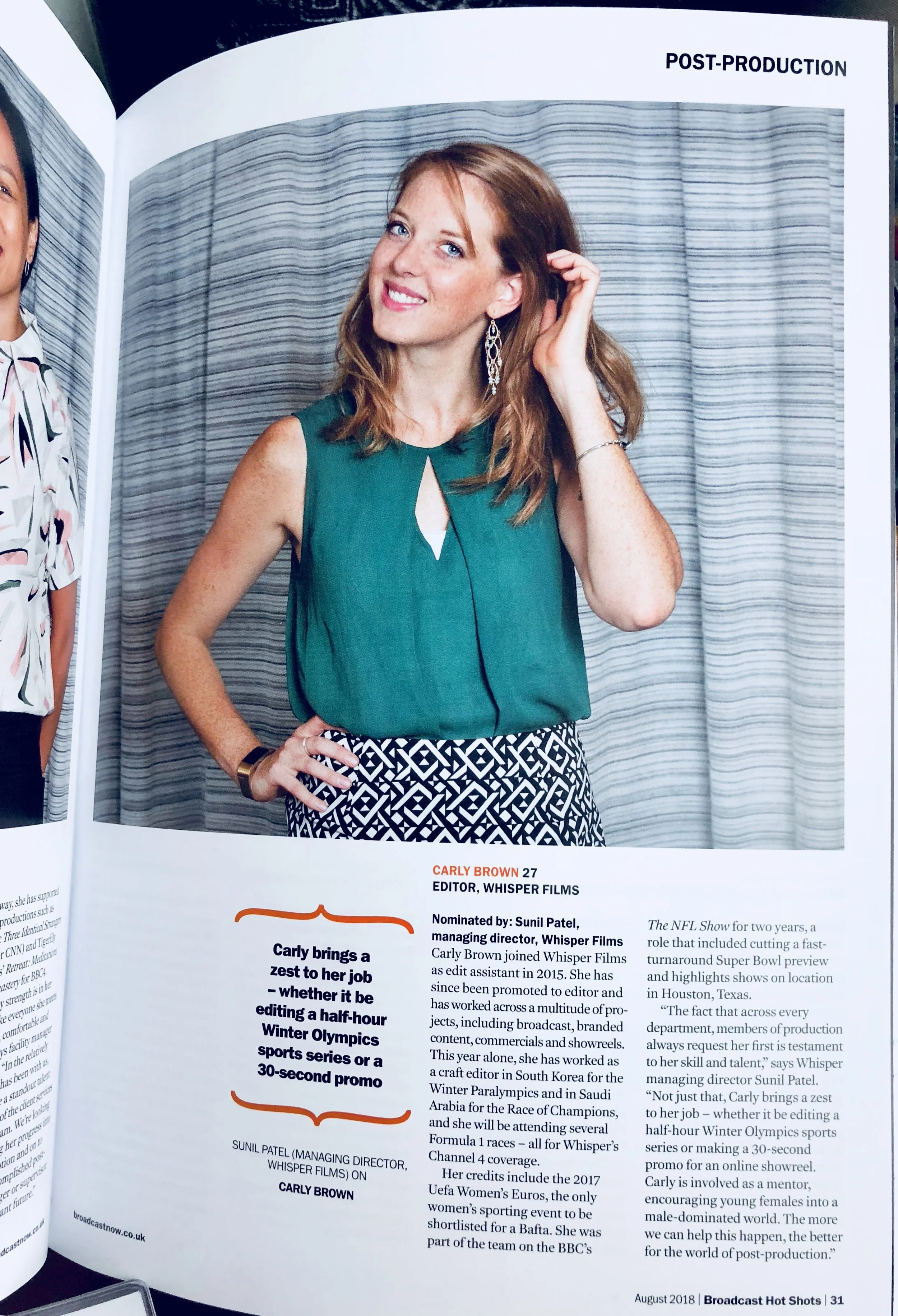 Broadcast Magazine “Hot Shot” 2018
