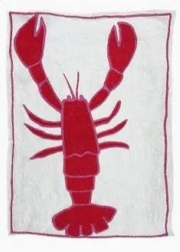 Lobster Embroidered Tea Towel