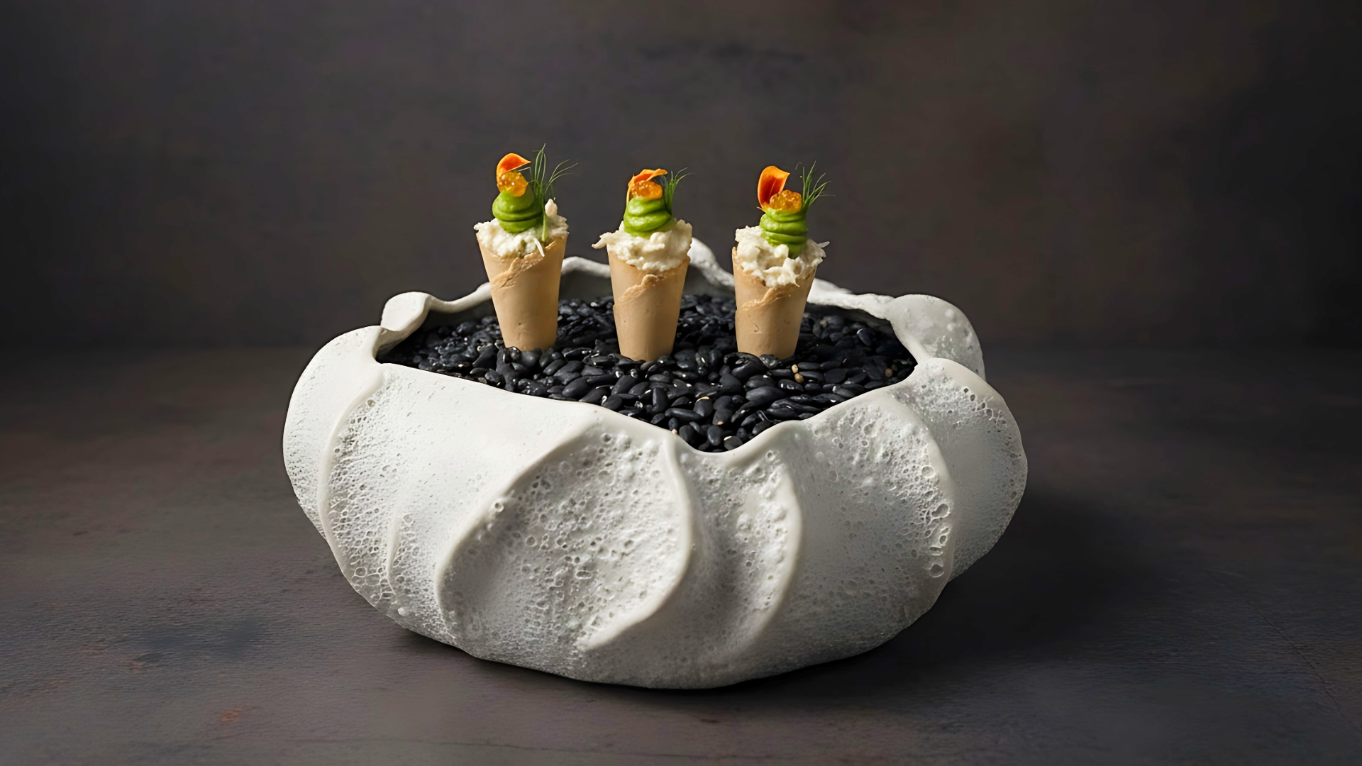 Canapé Catering - Crab Canapés in a row