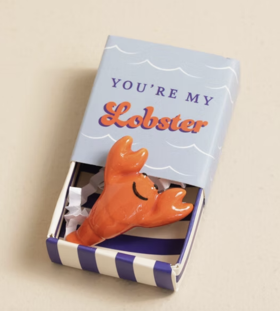 Tiny Matchbox Ceramic Lobster Token