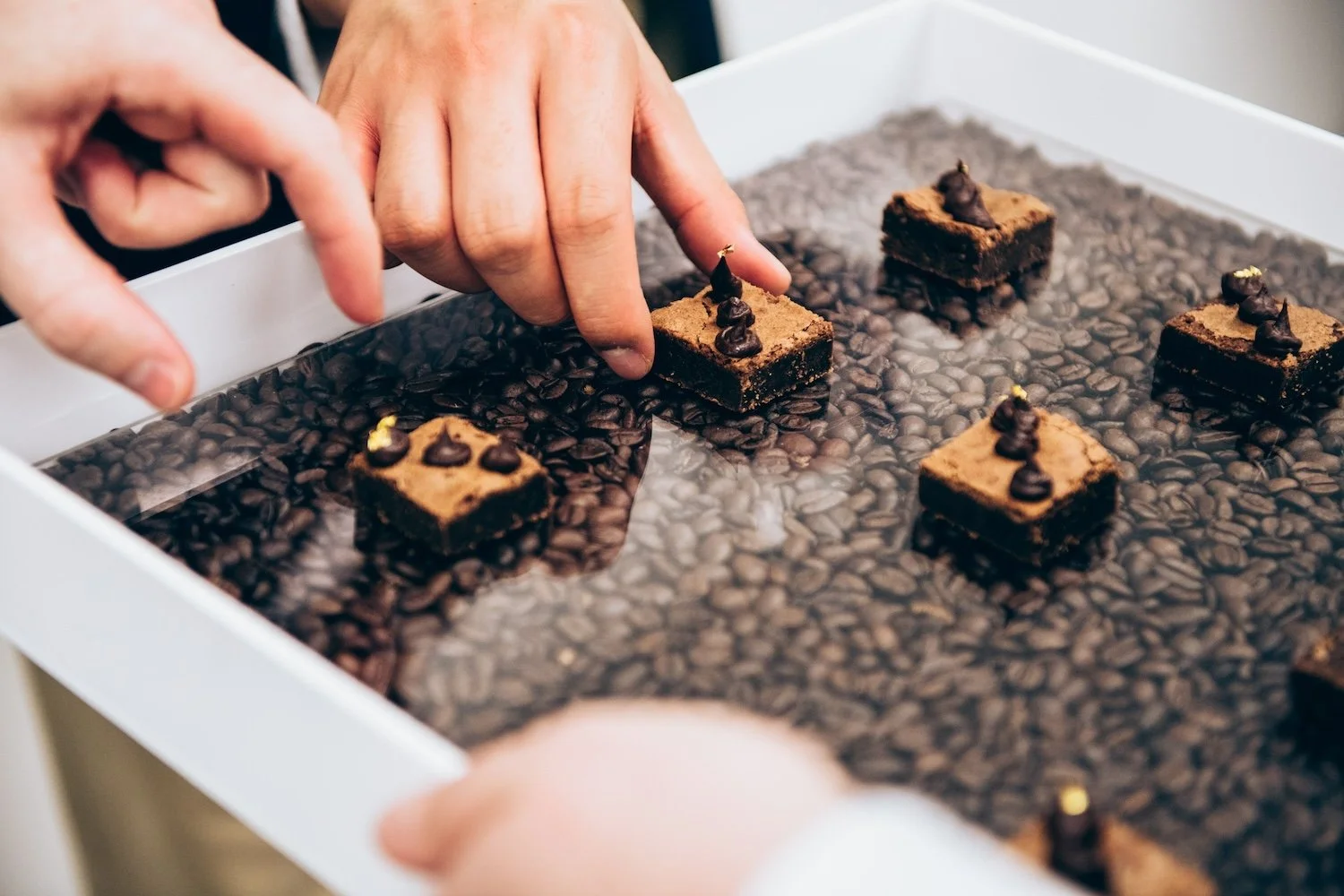 Chocolate Brownies with Gold Foil