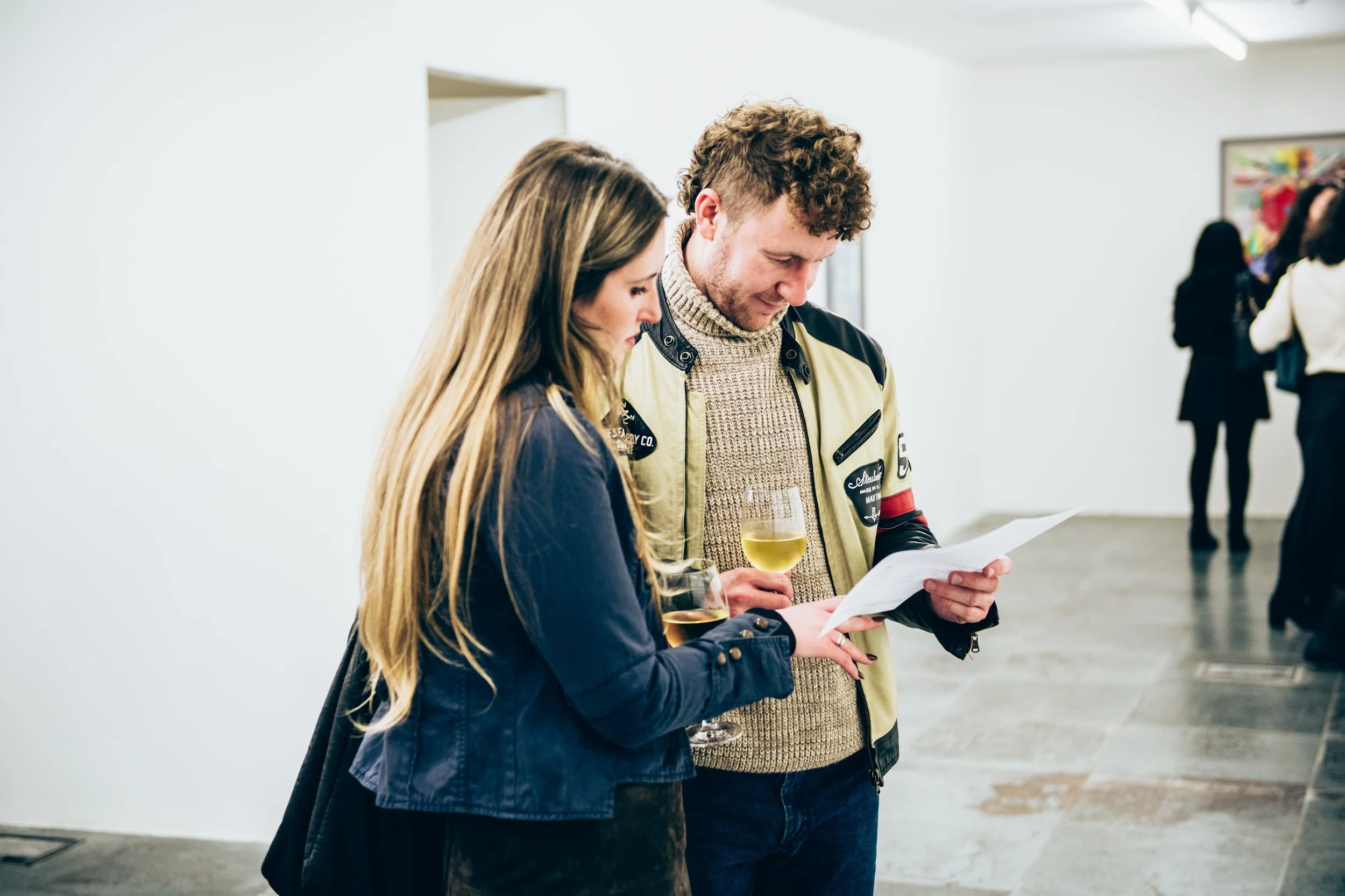 Exhibition Guests with Wine