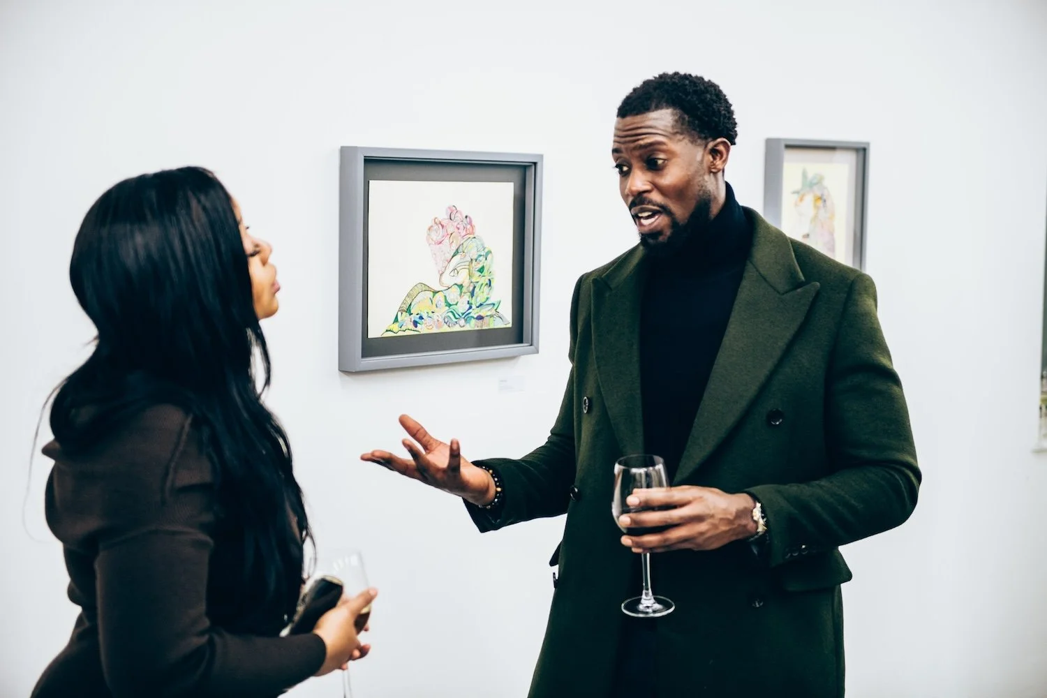 Exhibition Guests with Wine 2