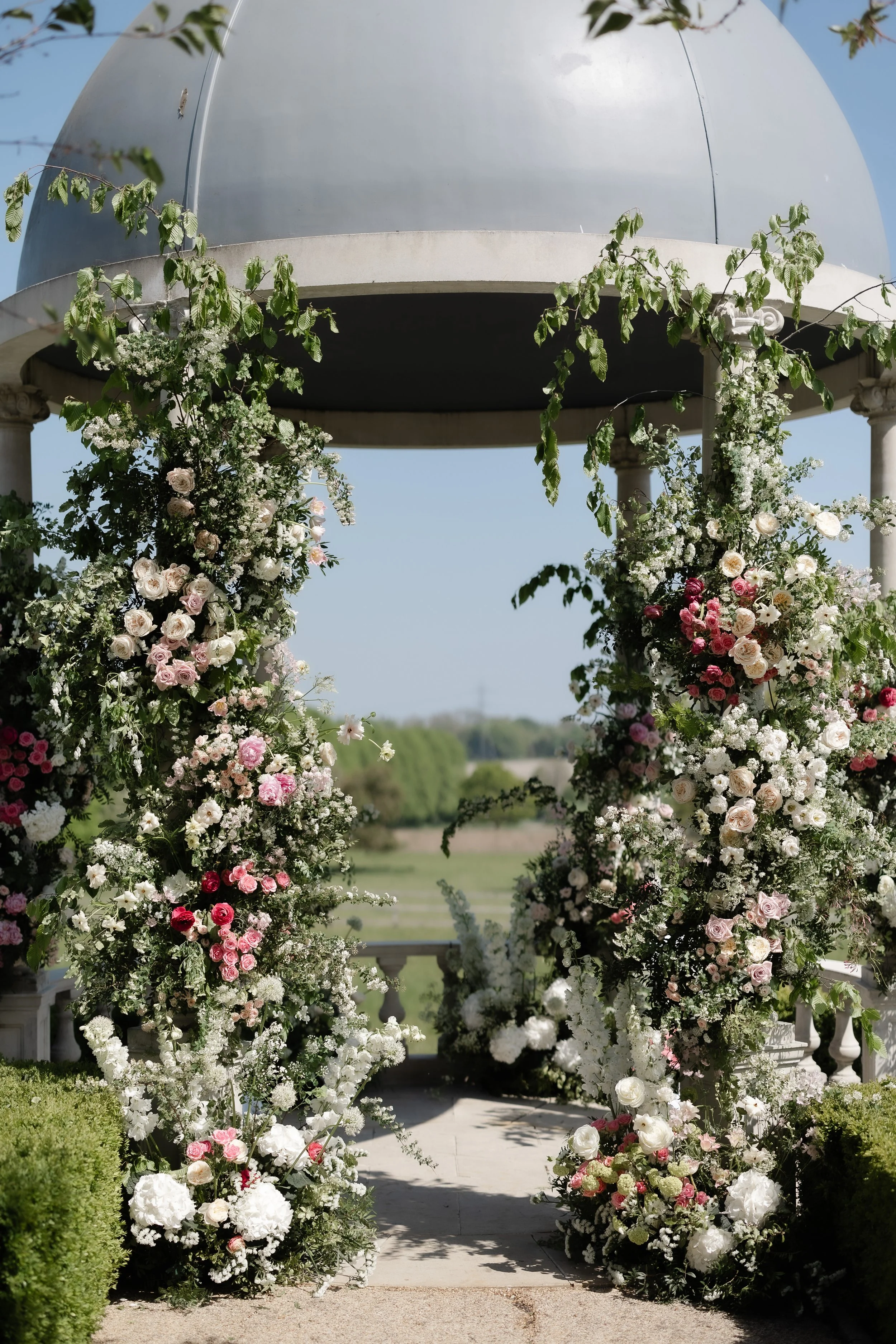 Froyle Park Dome dressed in flowers