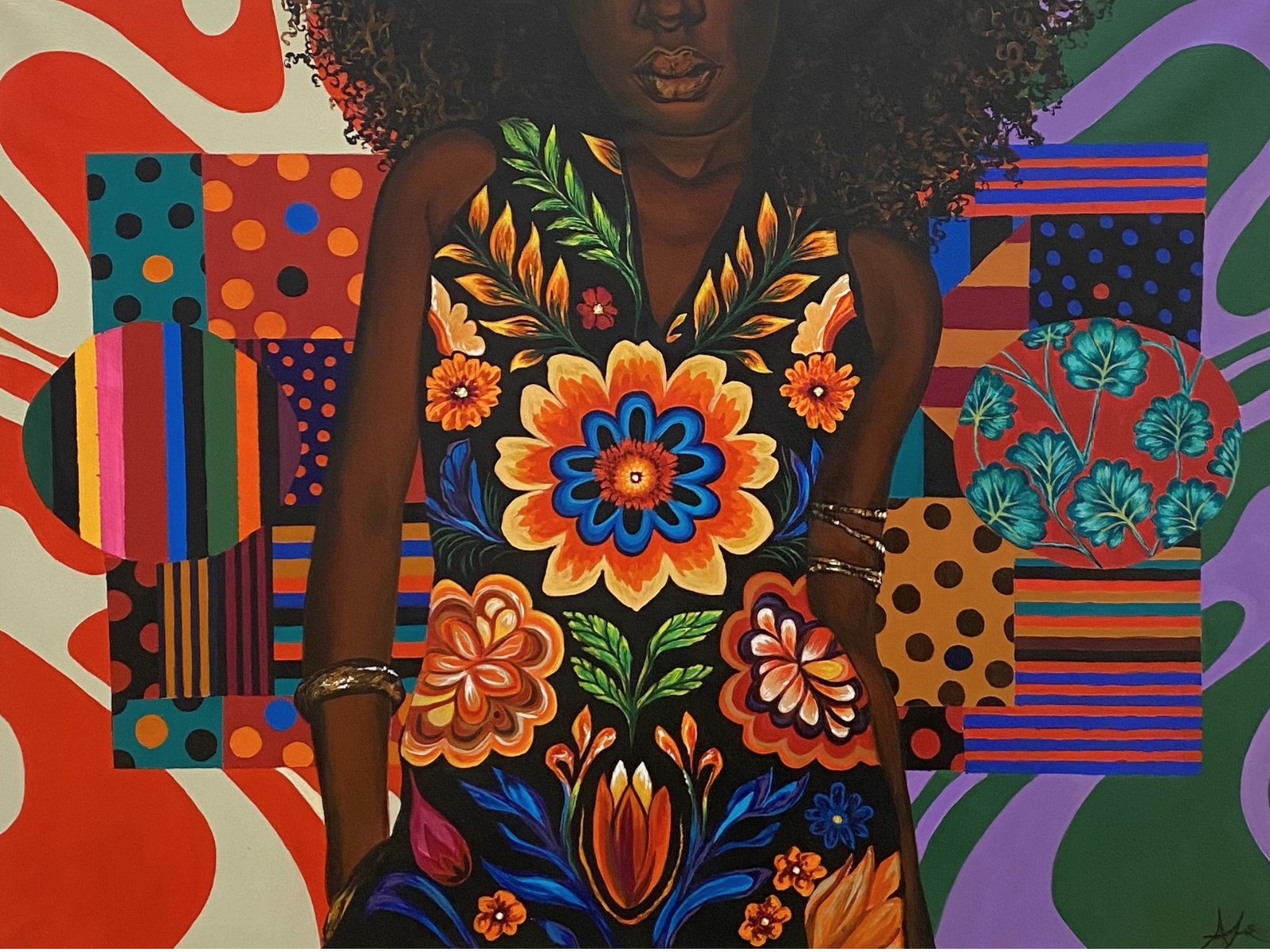 Carried...So She May Bloom 2026 Acrylic on canvas 36 x 20
