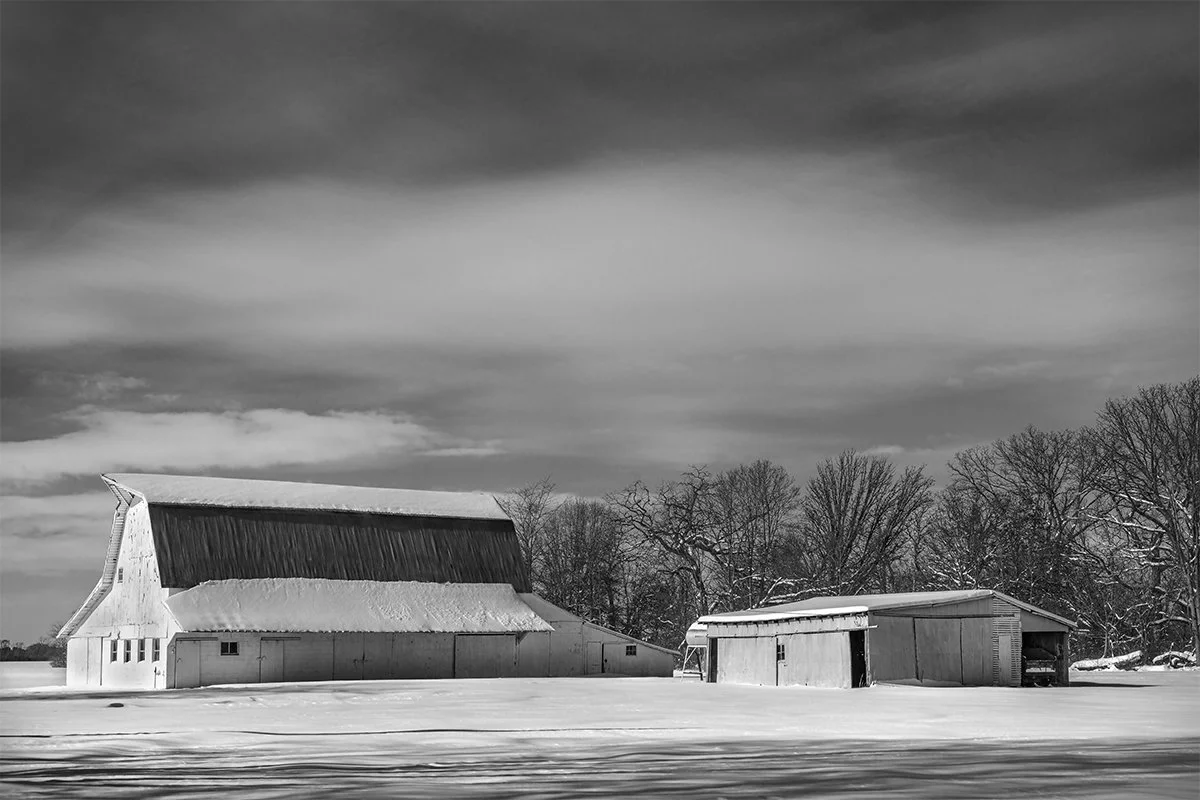 Madison County Farm, Snow, Clouds, Amity, Ohio