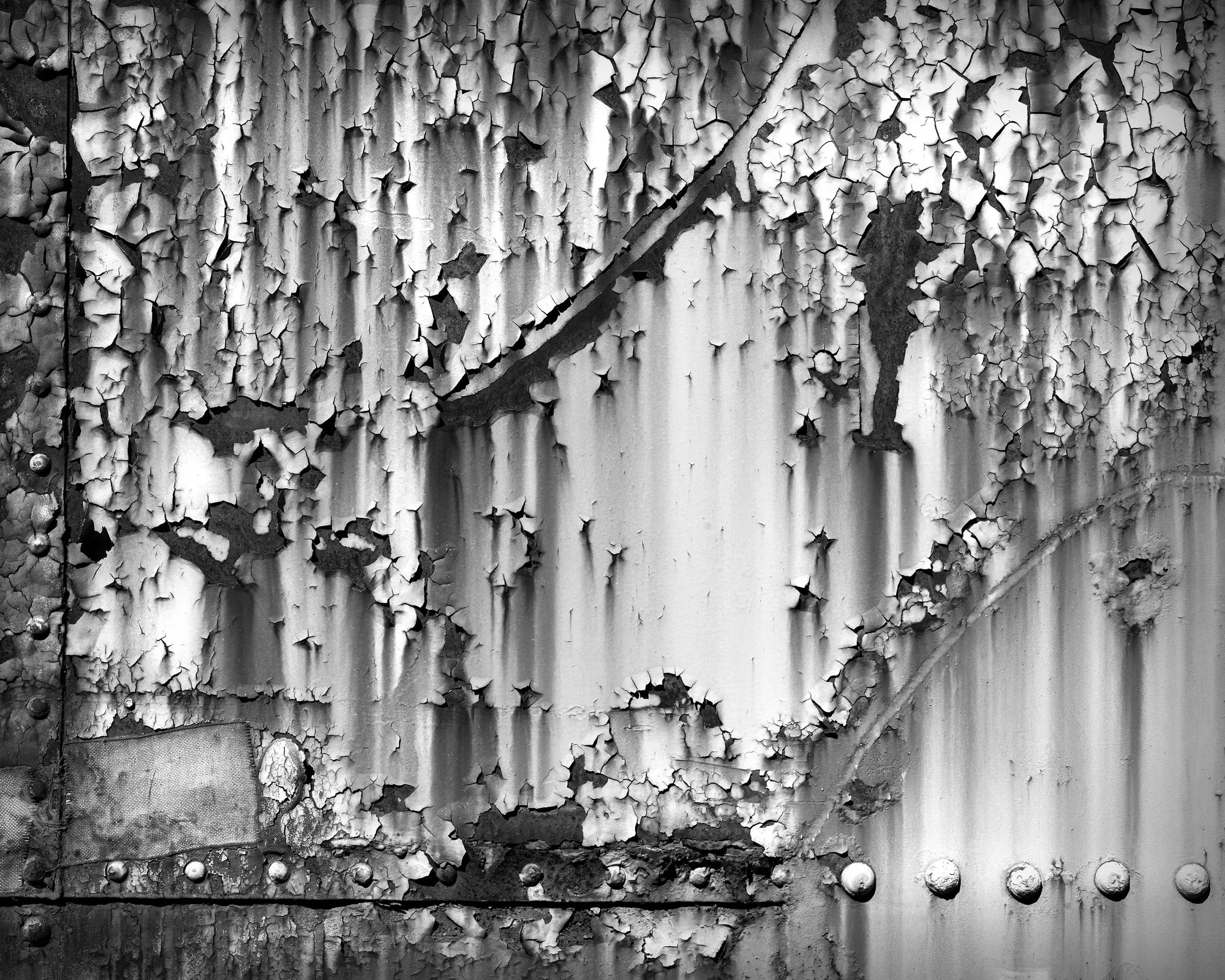 Cracked & Peeling Paint, Train Car Panel, Railway Museum of Greater Cincinnati