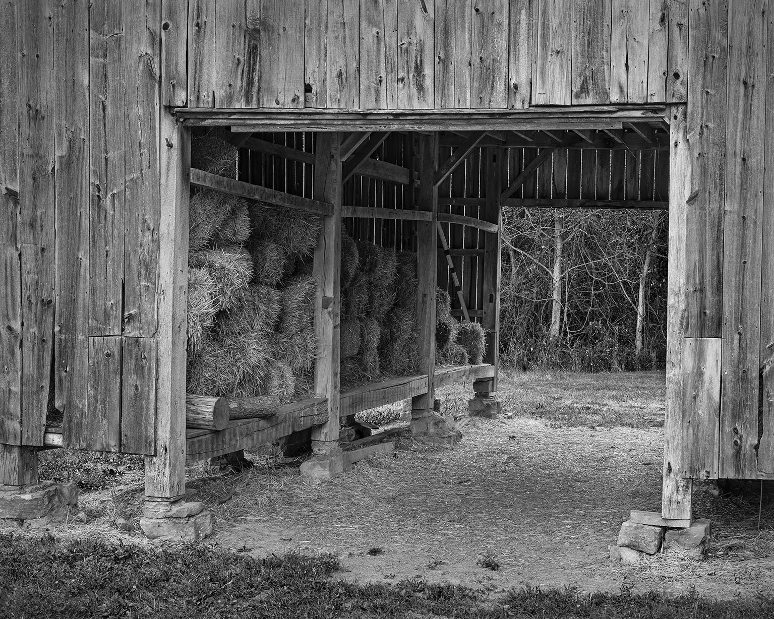 Barn Detail, Hay Bales, Infirmary Mound Park, Granville, Ohio