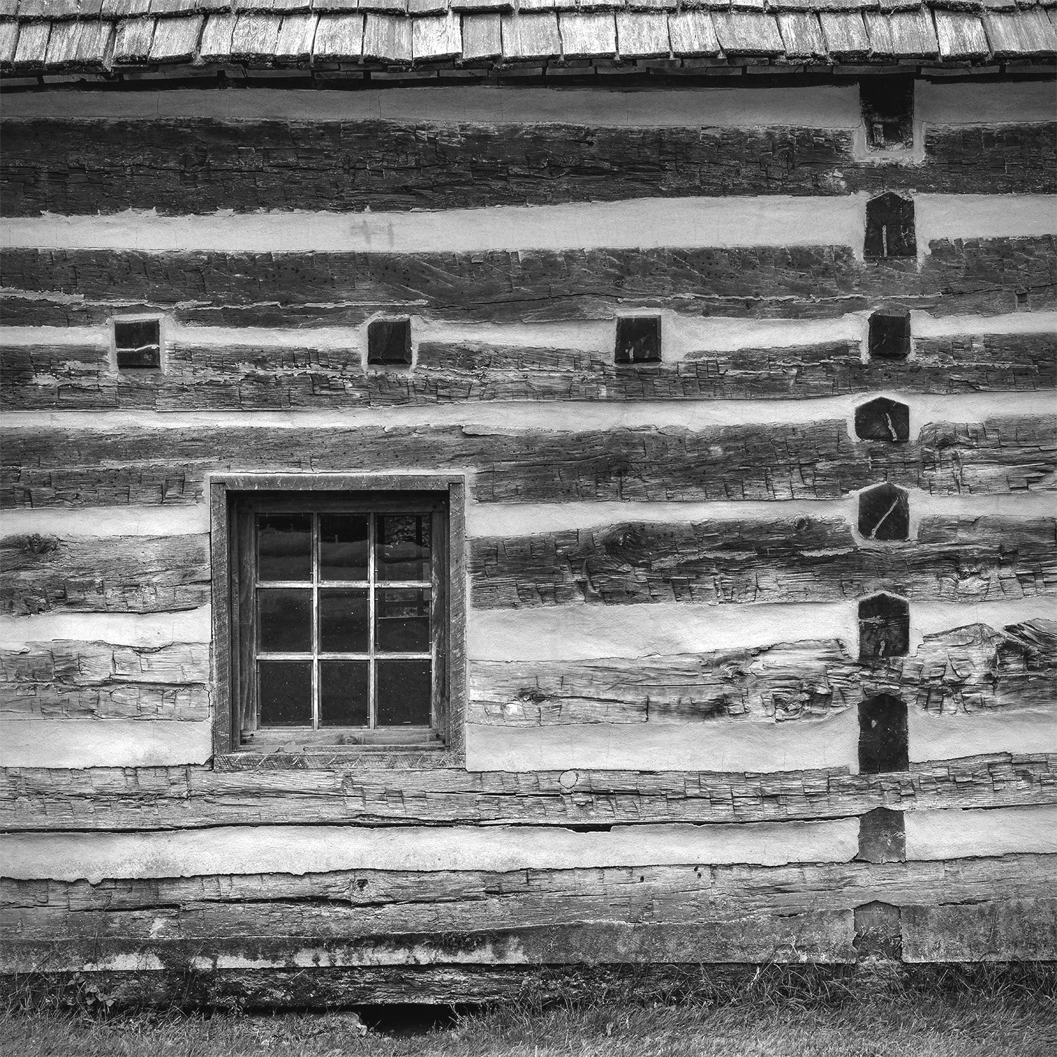 1772 Cabin Wall Detail, Window, Schoenbrunn Village, New Philadelphia, Ohio