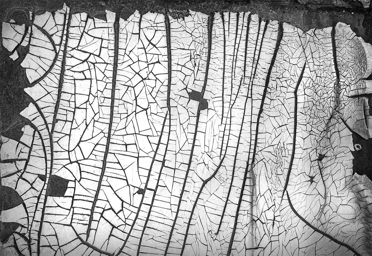 Cracked Paint I, Rust, Old Passenger train Car Interior, Nesonville, Ohio