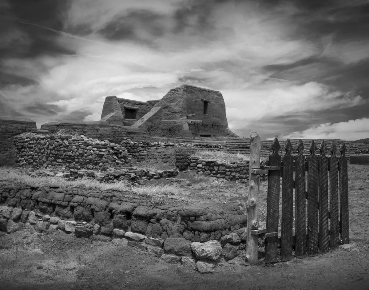 Church, Adobe Walls, Gate, Pecos Historical Park, Pecos, New Mexico
