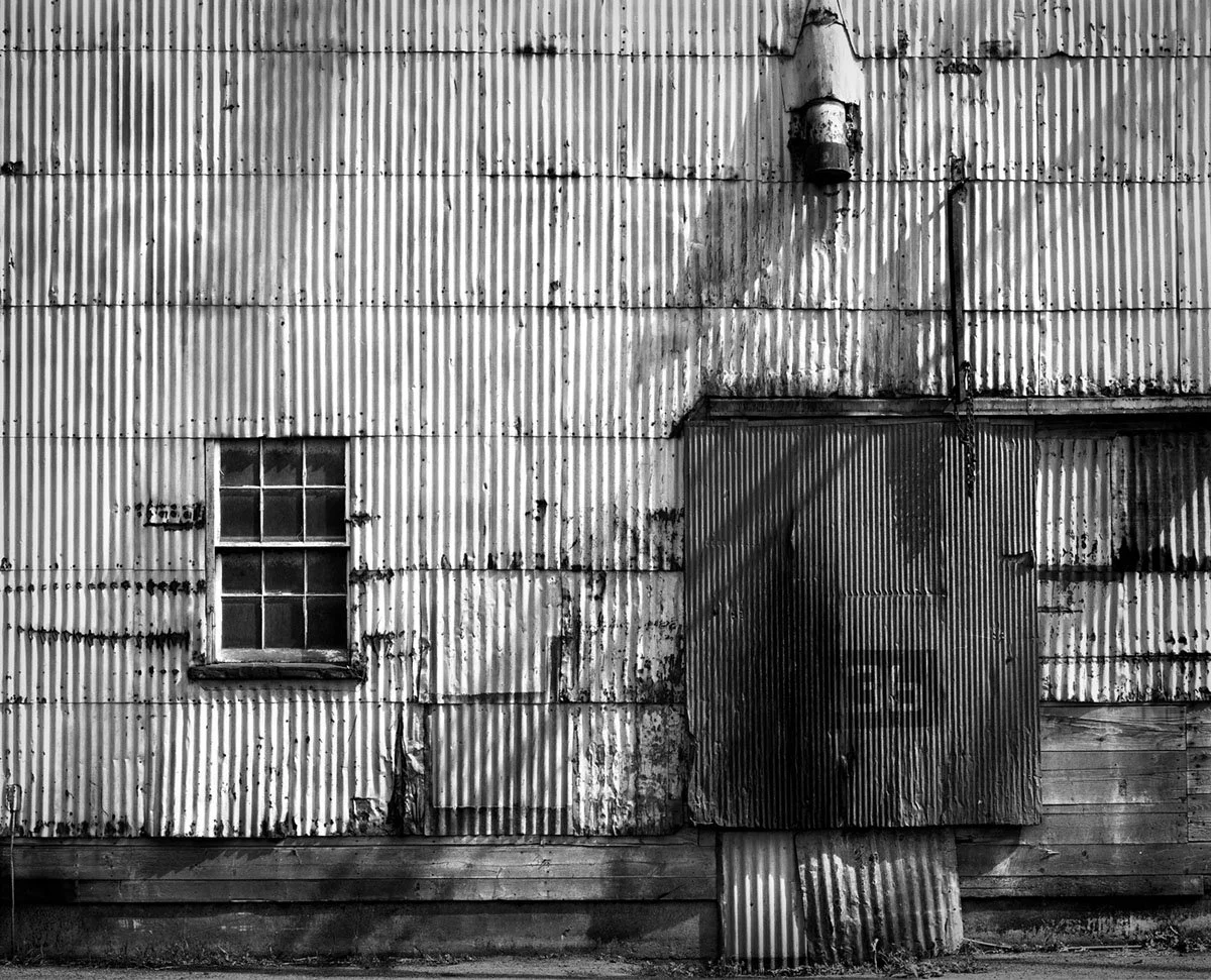 Sunlit Corrugated Wall, Grain Elevator, Mt. Victory, Ohio