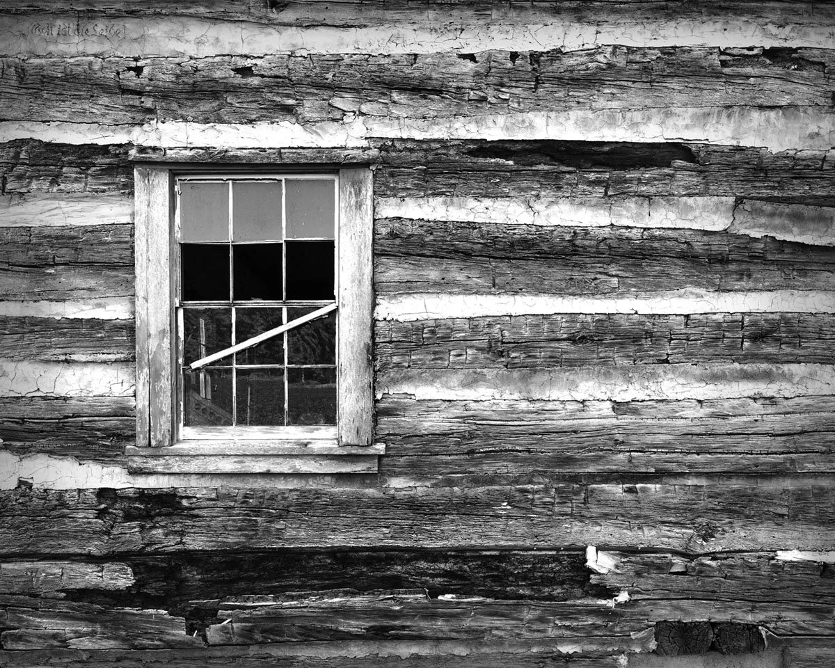 Log Church Detail, Window, Green Camp, Ohio