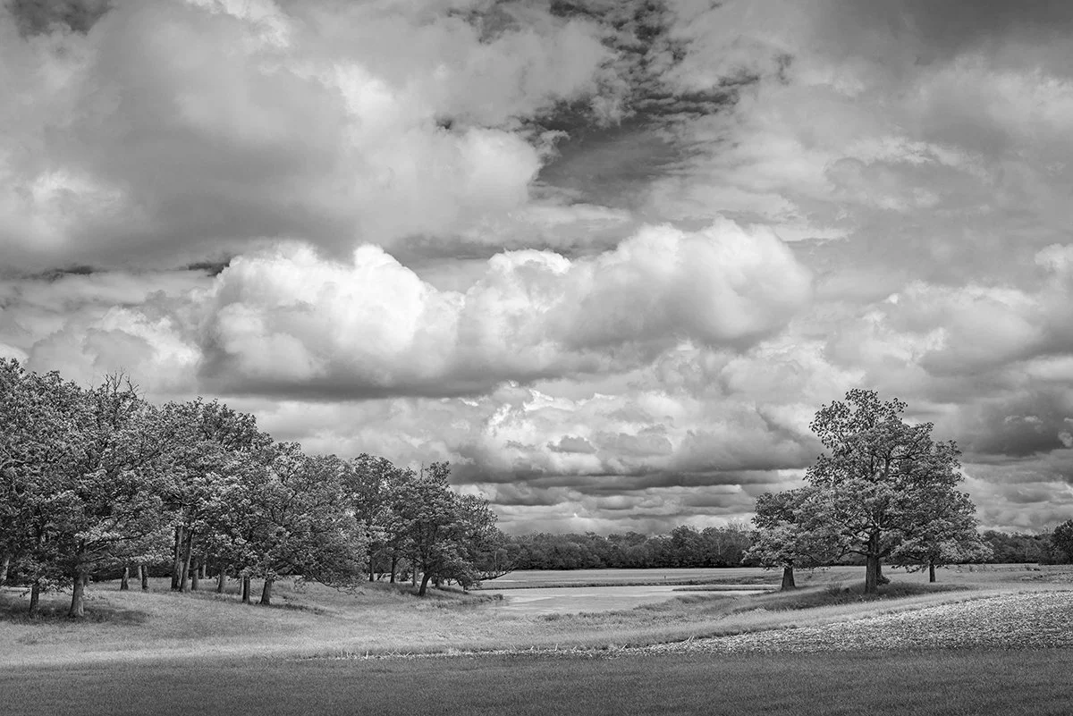 Madison County Farm, Pond, Trees, Clouds, Plain City, Ohio