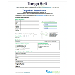 Tango Belt Prescription Template