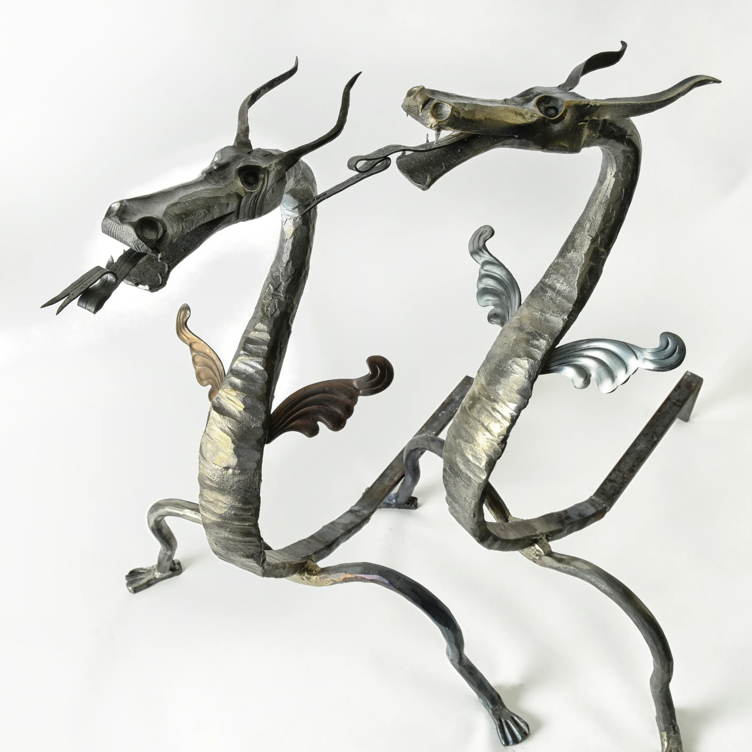 DOUBLE DRAGON ANDIRONS