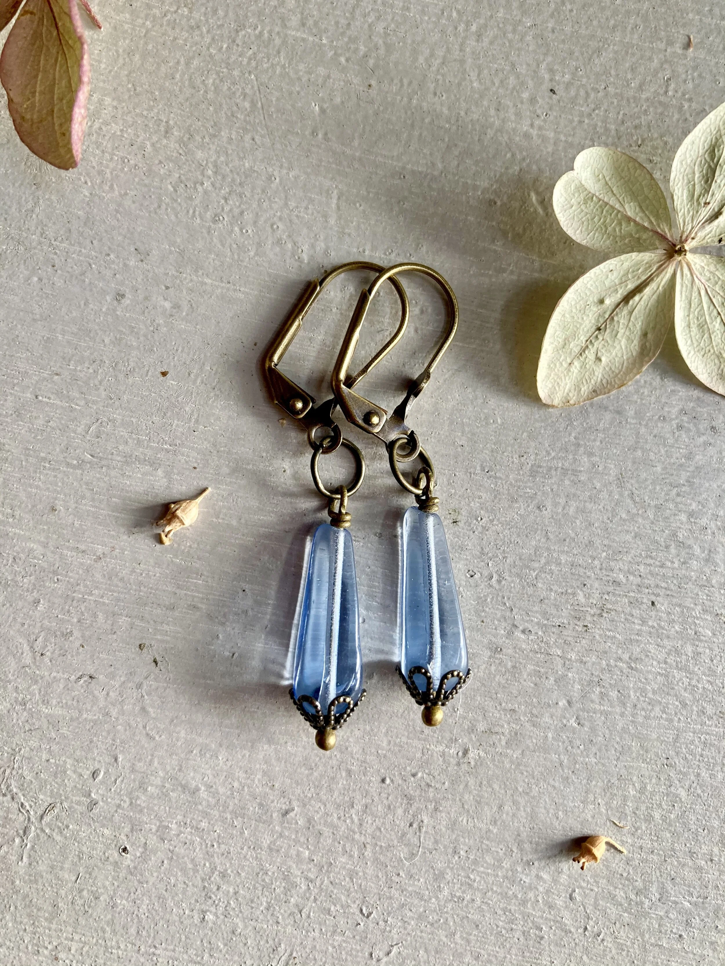 Light Blue Teardrop Earrings, $28