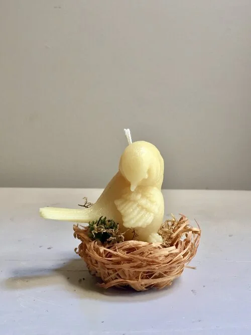 Beeswax Curved Bird, $10