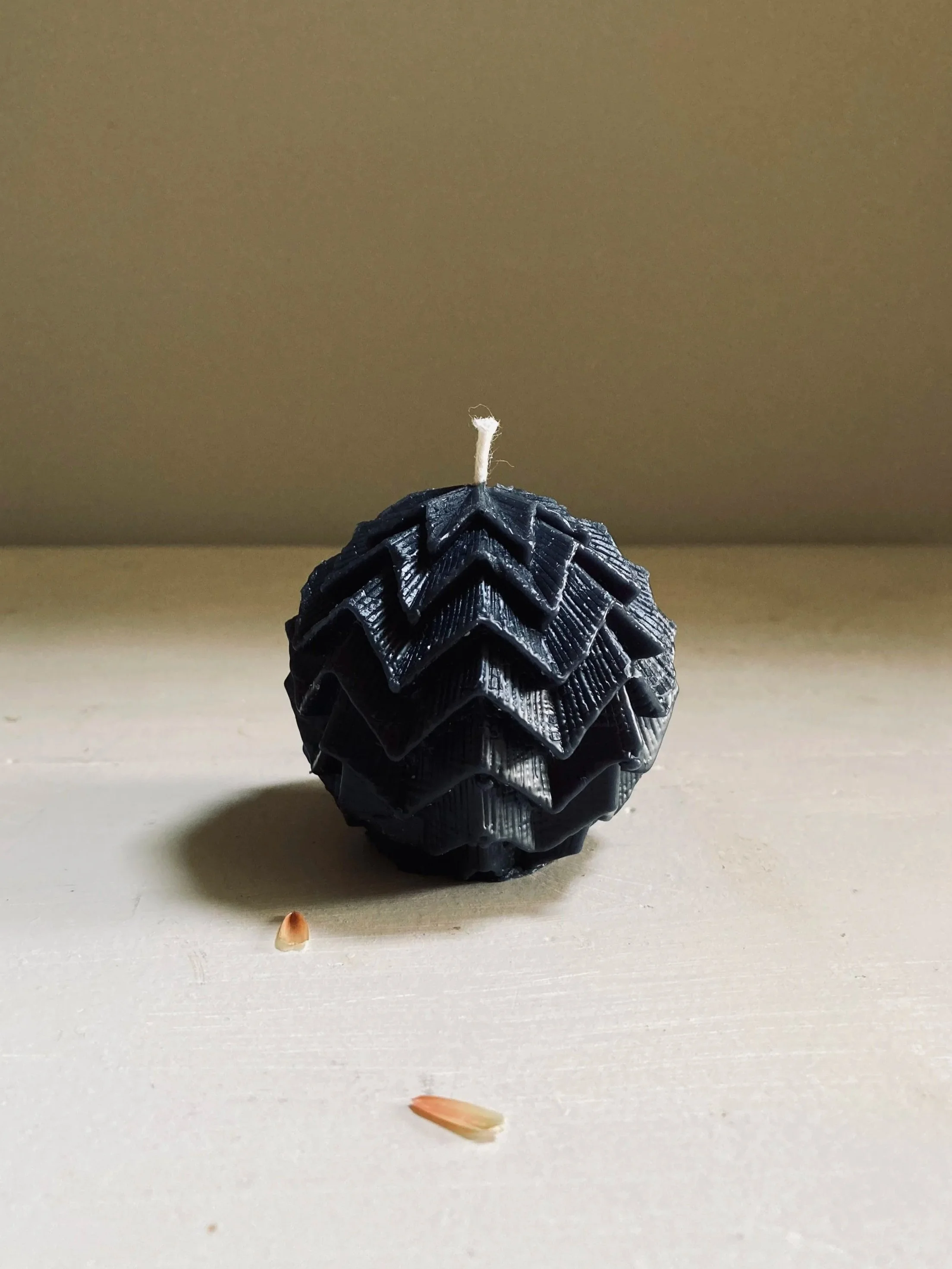 Black Beeswax Fairy Ball Candle, $12