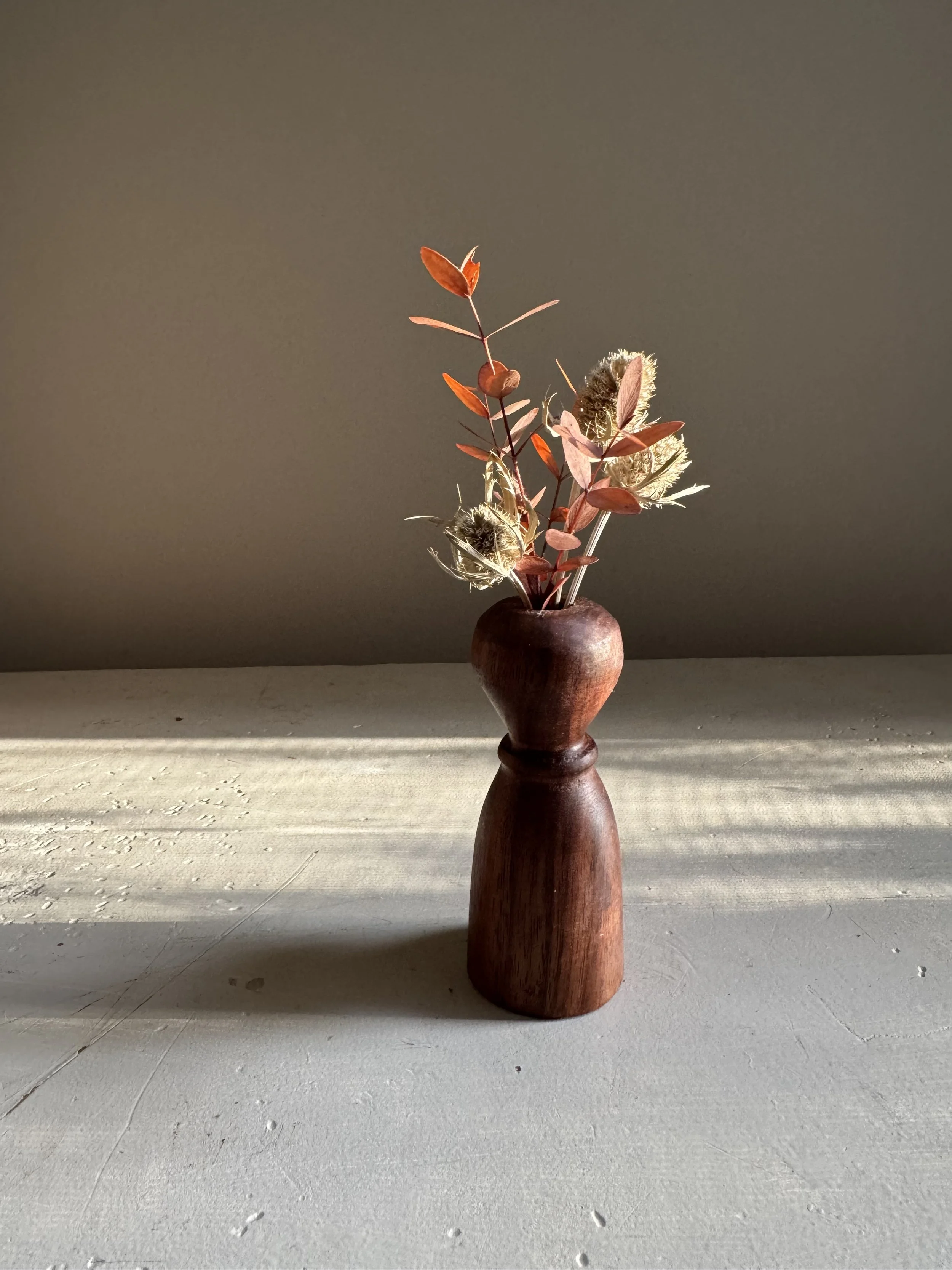 Mahogany Vase, $28