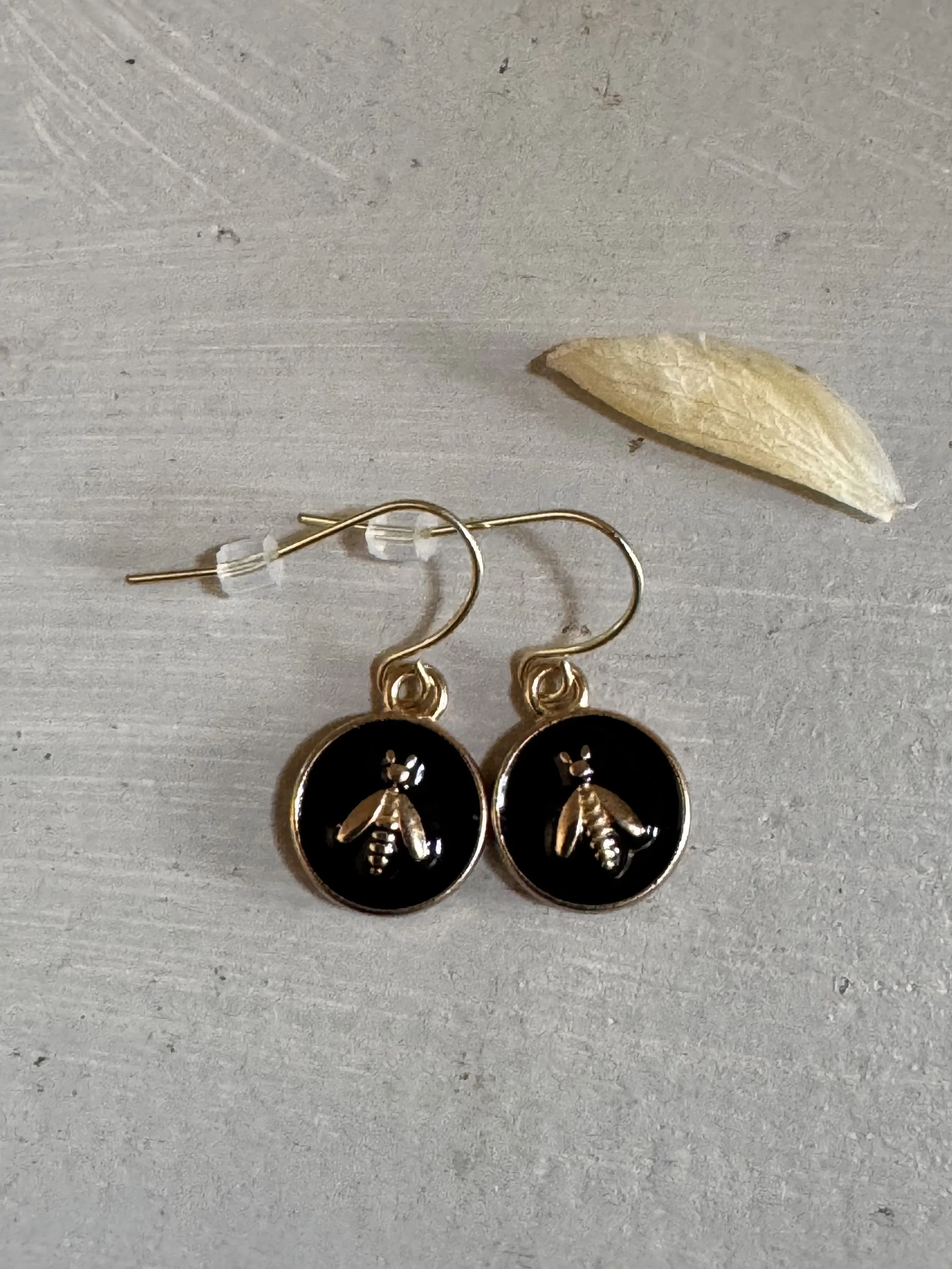 Enamel Bee Earrings, $24