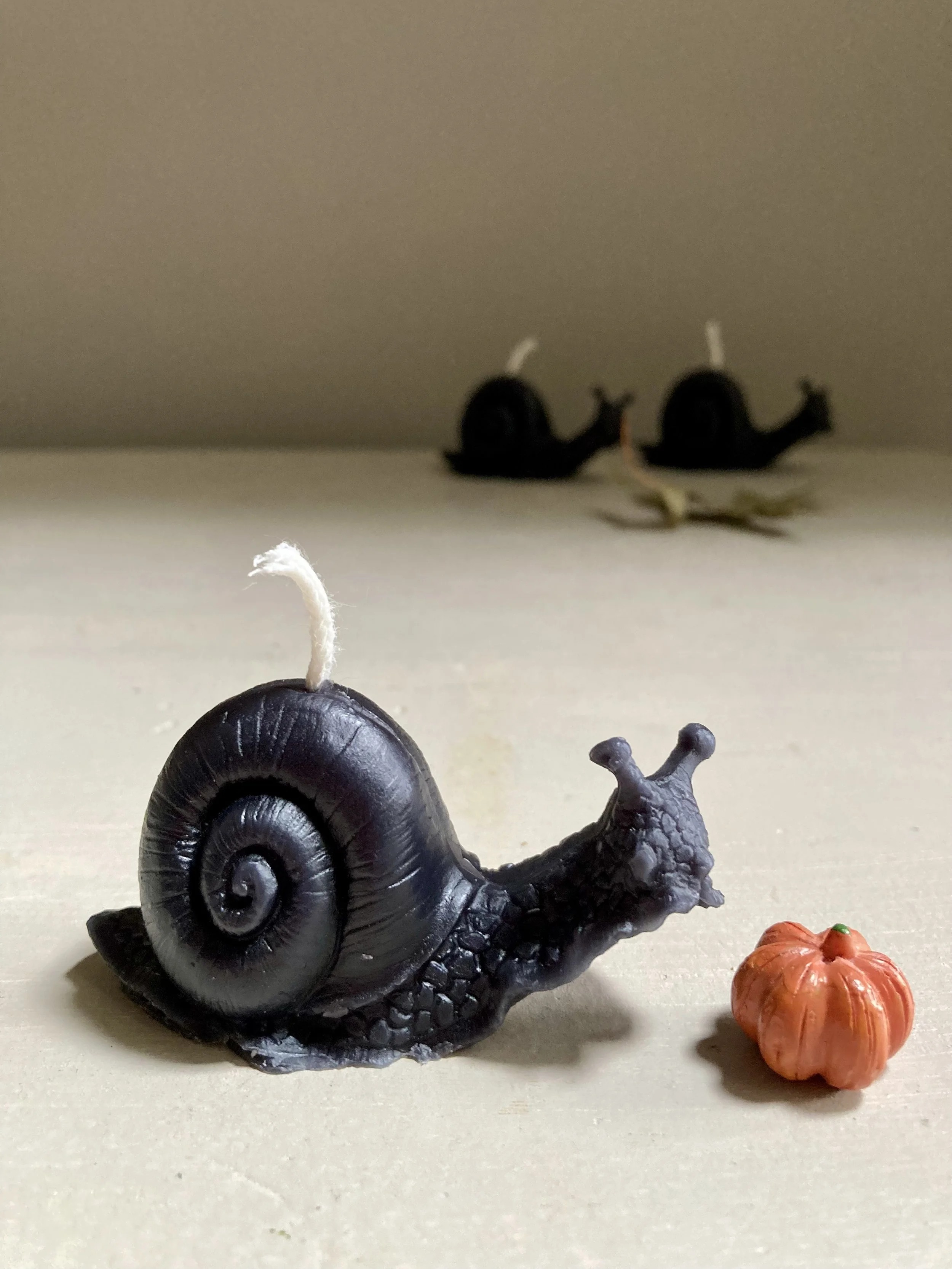 Black Beeswax Snail Candle