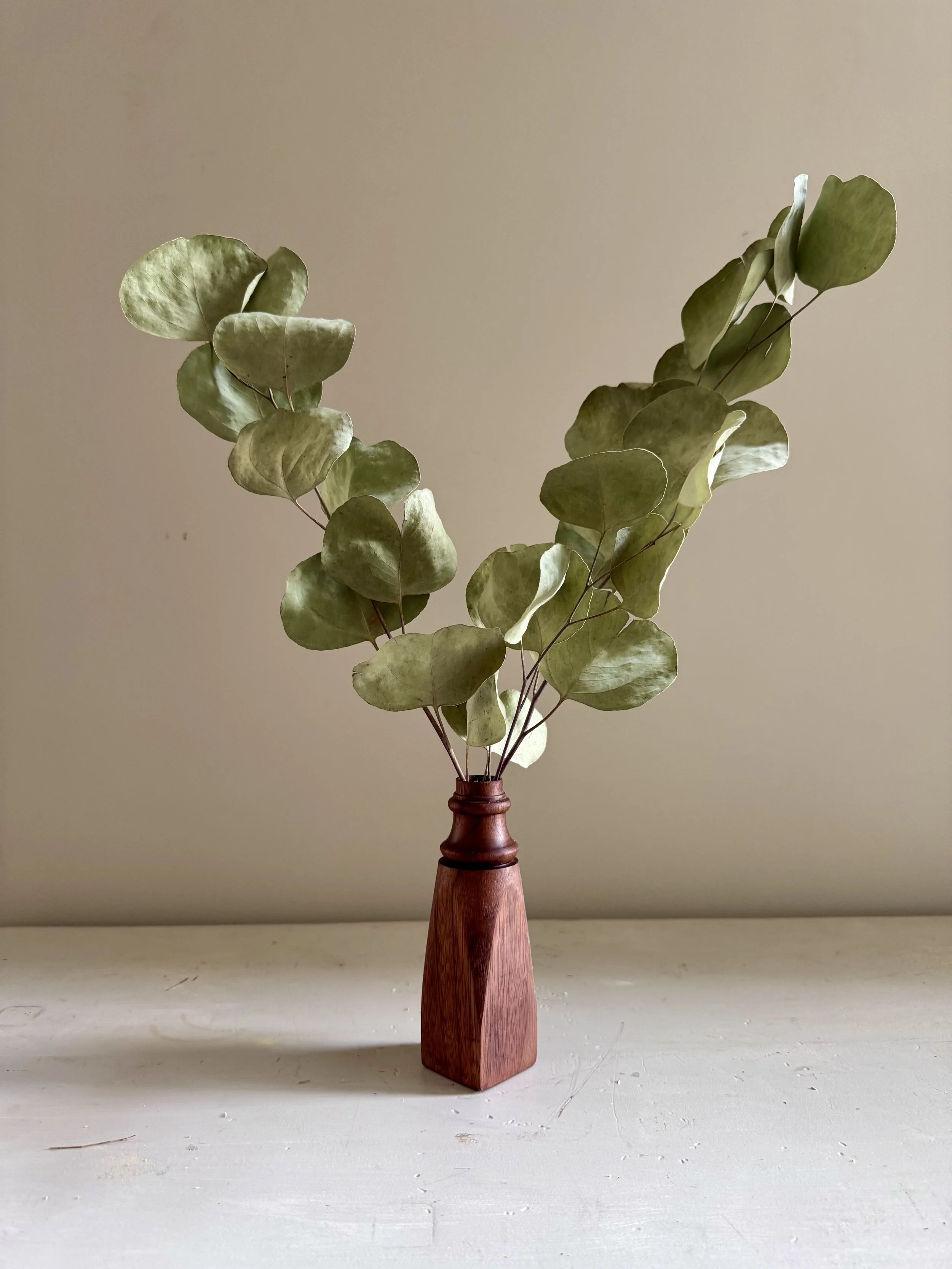 Reclaimed Walnut Vases, $38