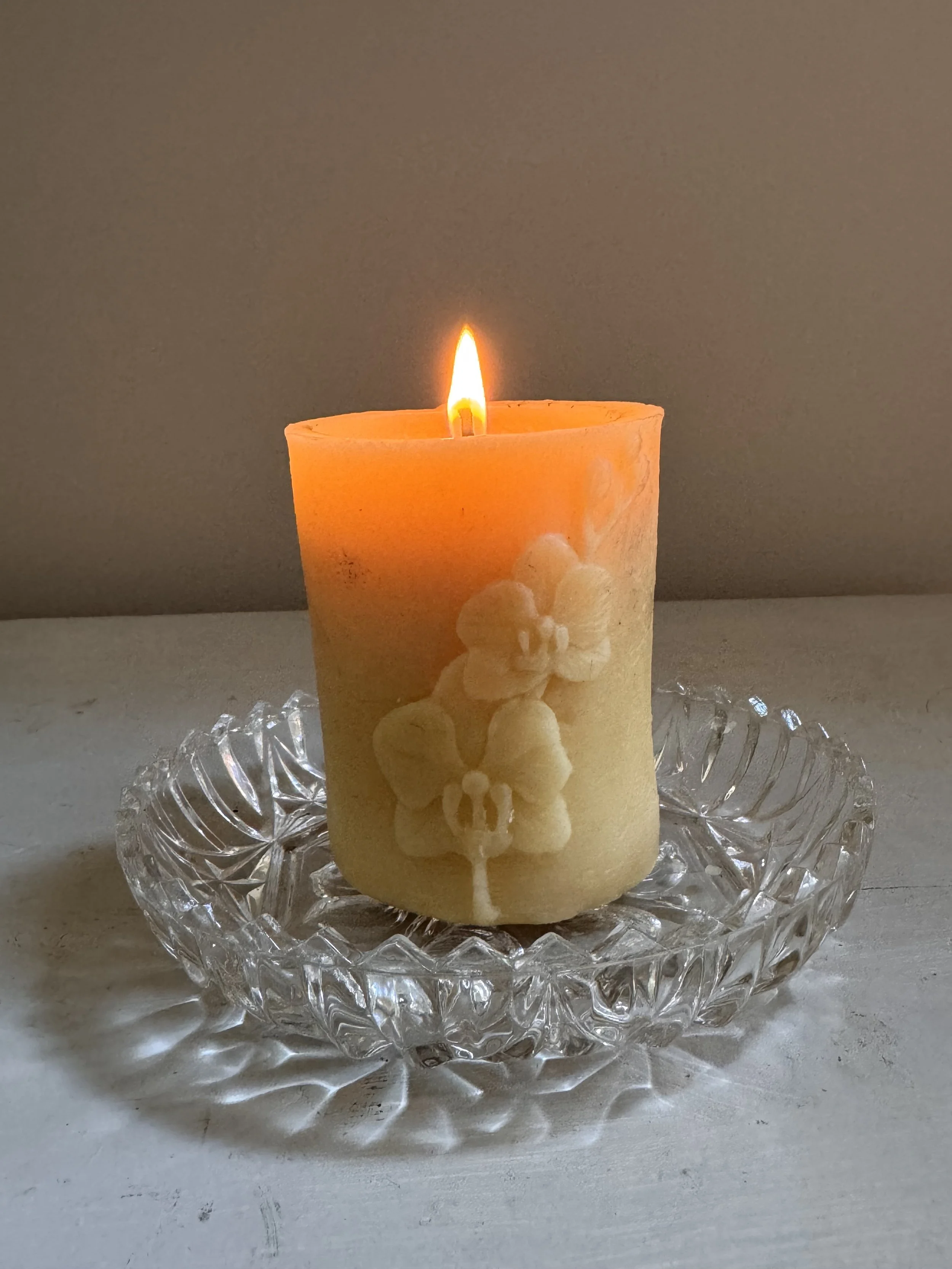 Beeswax Orchid Pillar, $24