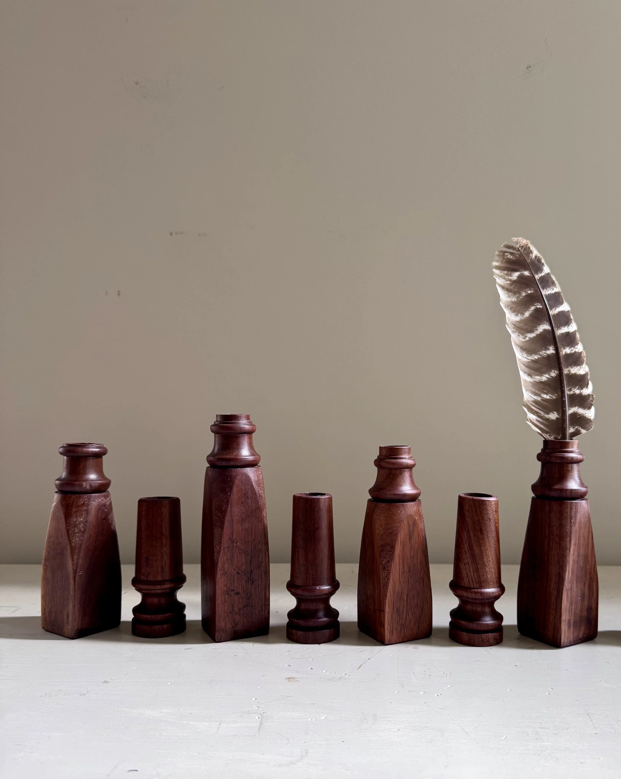 Walnut Vases by Sawdust Siren