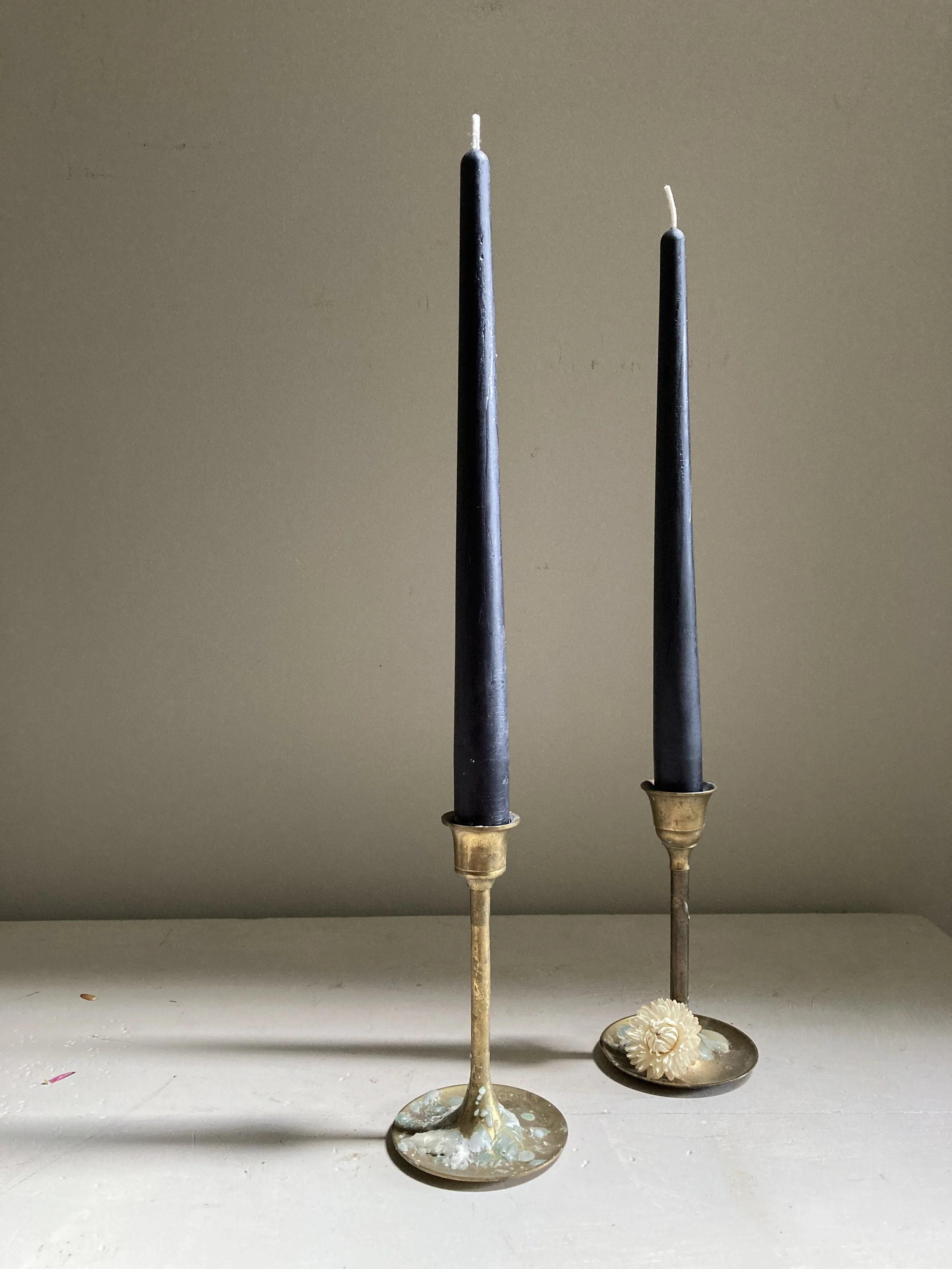 Black Beeswax Tapers, $14-$16