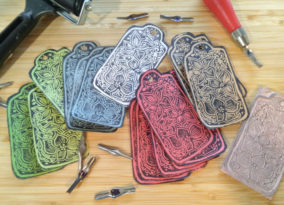 Making Lino Cut Gift Tags with Marijke