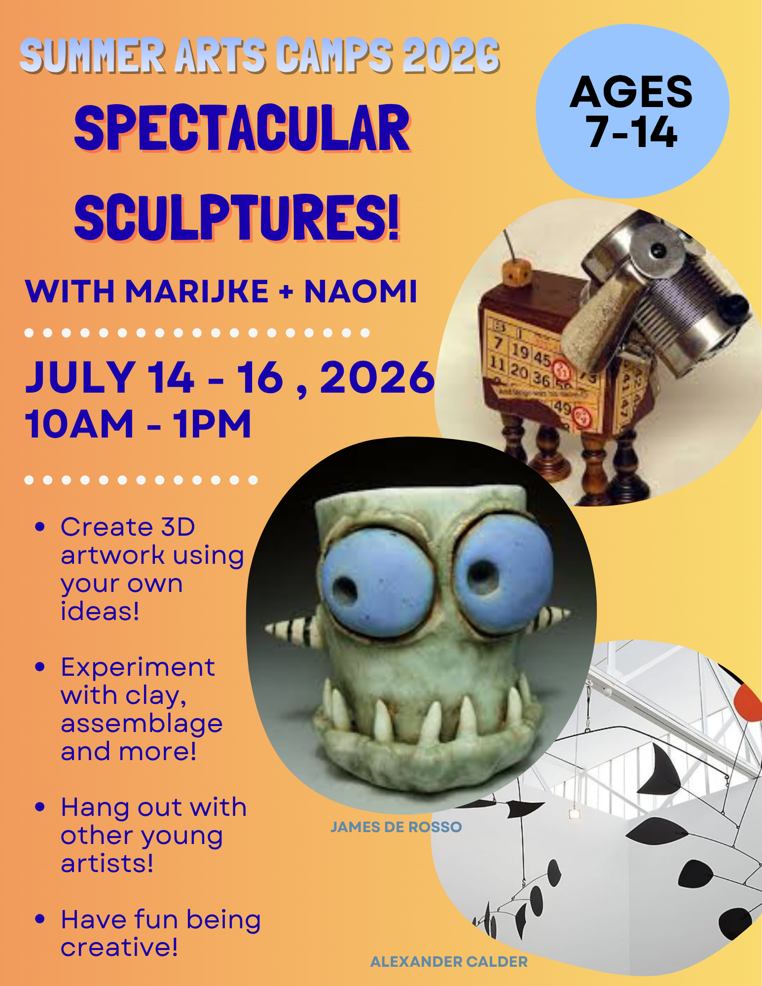 Summer Arts Camp 2026 - Spectacular Sculptures!