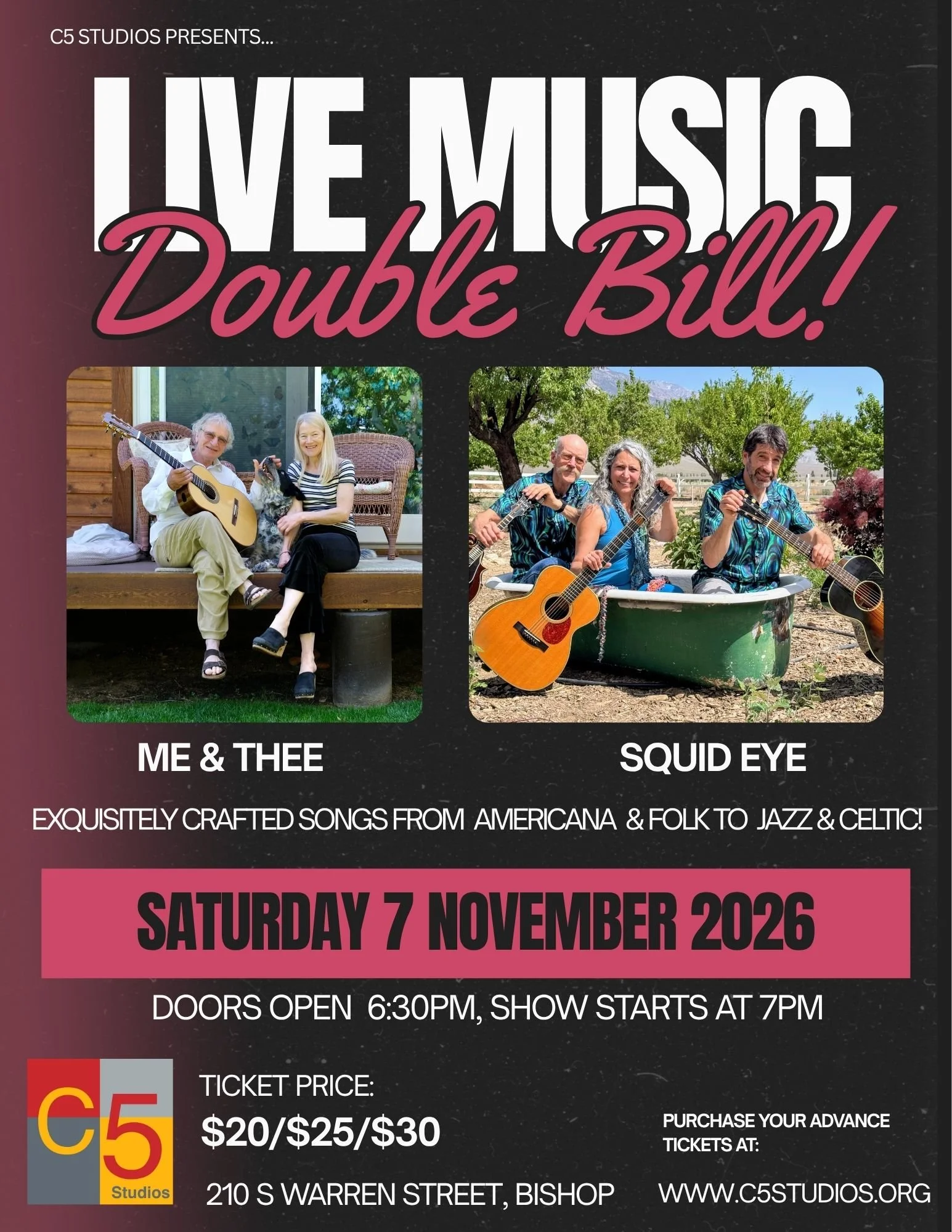 Live Music Double Bill - Me & Thee and Squid Eye