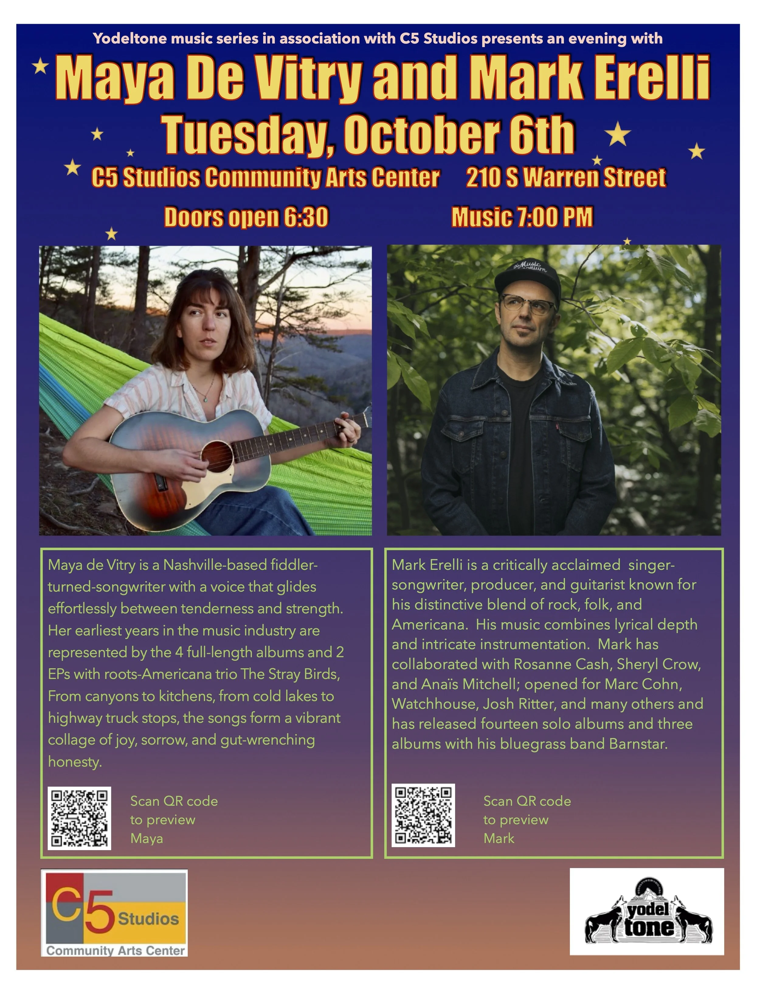 Yodeltone presents: Maya De Vitry and Mark Erelli