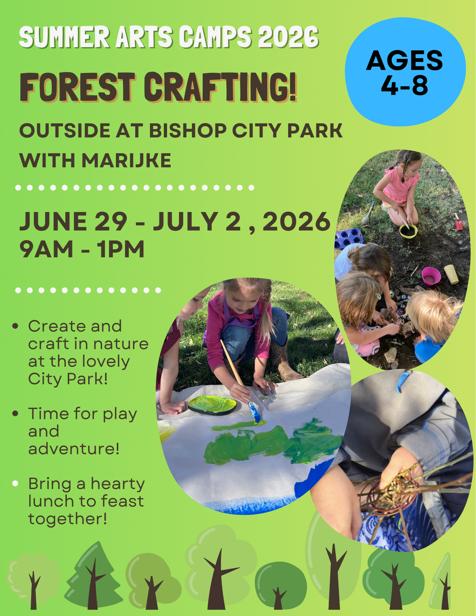 Summer Arts Camps 2026 - Forest Crafting Camp (Outdoors at City Park)