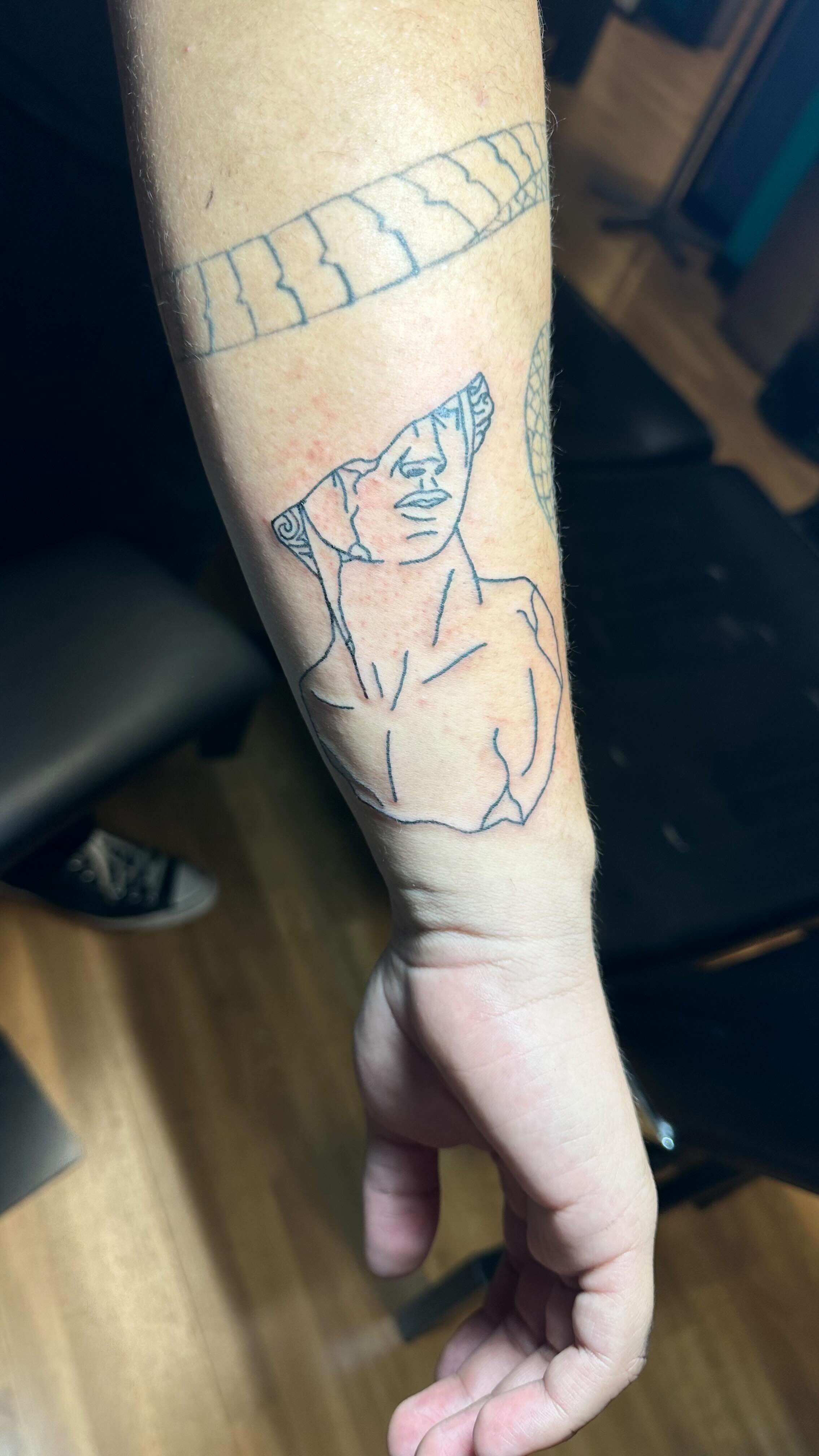Beautiful piece by @neils_tattoos π€π₯Ά #linetattoo #linework #lineworktattoo #blacktattoo #tattooideas #tattoo #luvink #danburyct