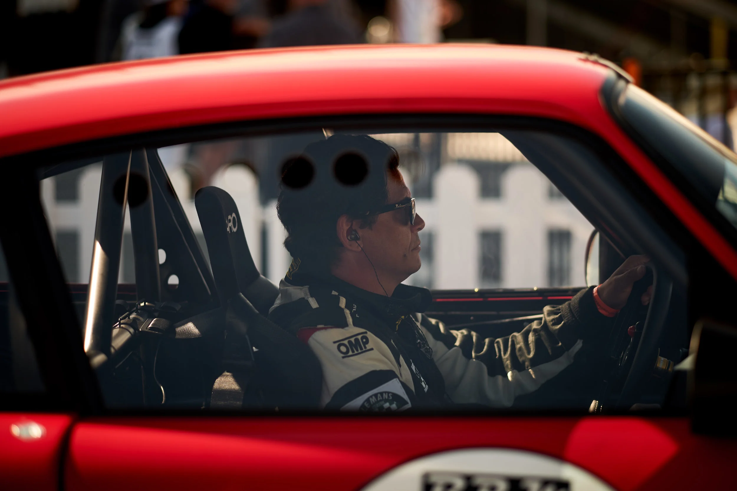 Martin Lauber focused, pre-grid in his 1975 Porsche Carrera RSR