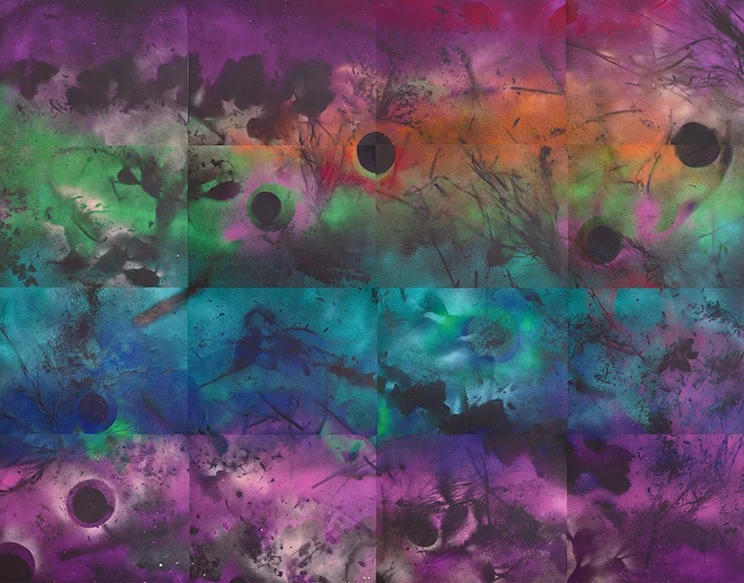 The Light Around Dark Matter , 76 x 100", spray paint on paper (2014)