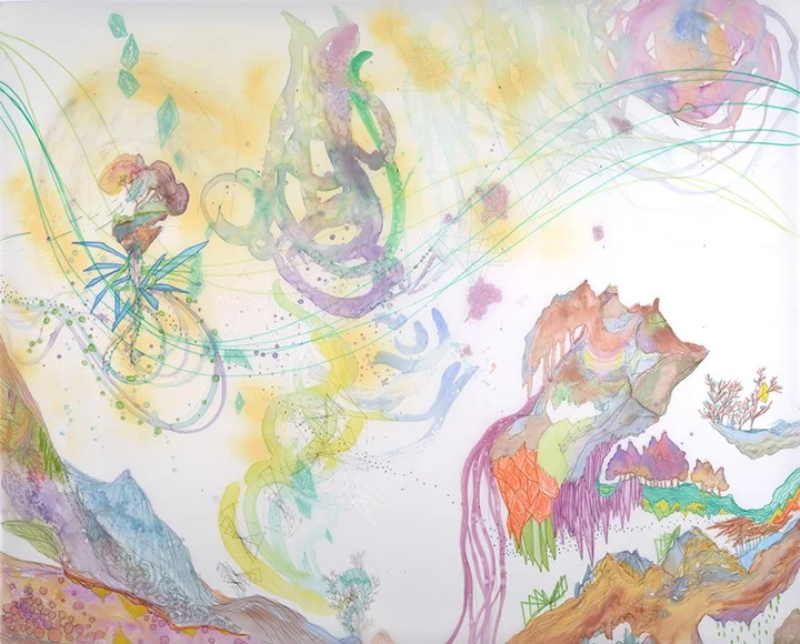 Harmonic Cosmic Sea Cave s, 40 x 48", mixed media on Mylar (2011-2012)