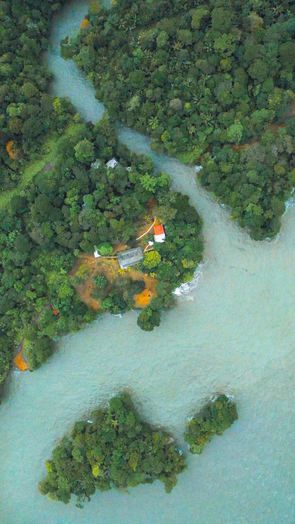 Aerial view of our hostel in the Pacific