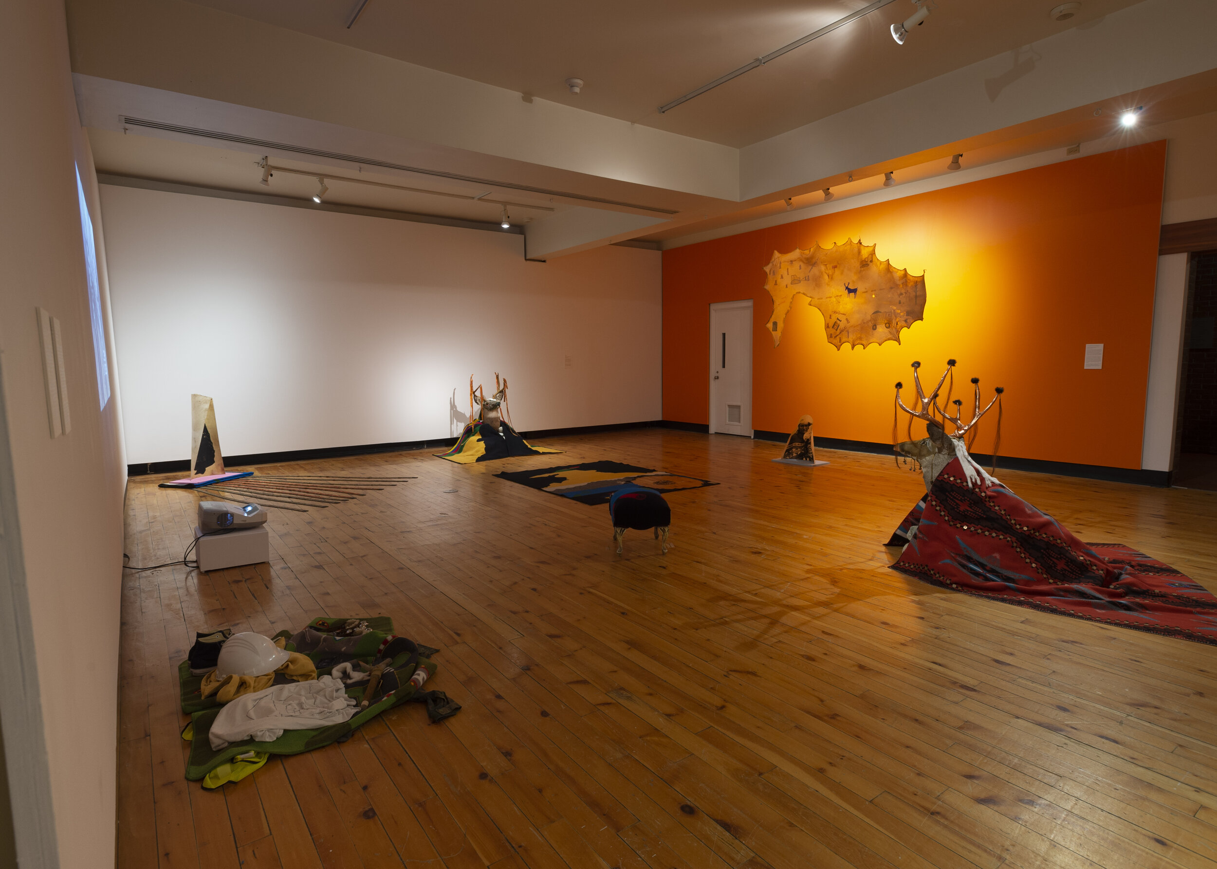 Installation view of Tina Guyani | Deer Road. Image courtesy of the Art Gallery of Guelph.